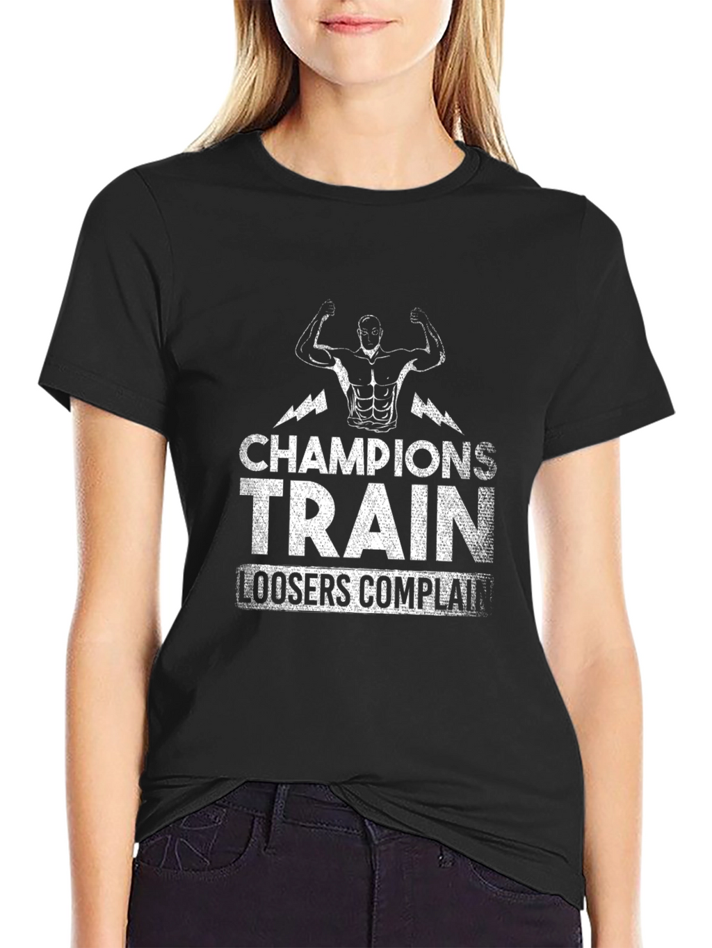 Champions Train T-Shirt - Motivational Gym Wear