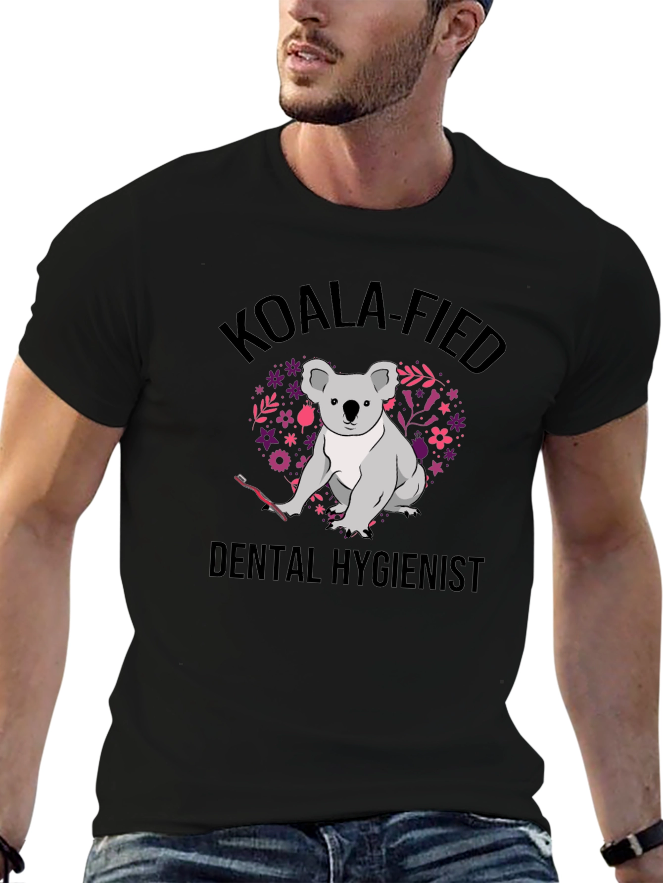 Koala-Fied Dental Hygienist Black T-Shirt