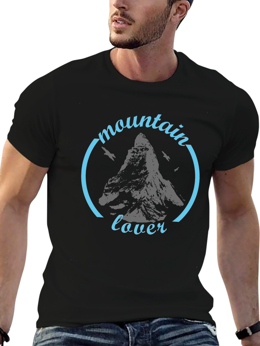 Mountain Lover Black Graphic T-Shirt