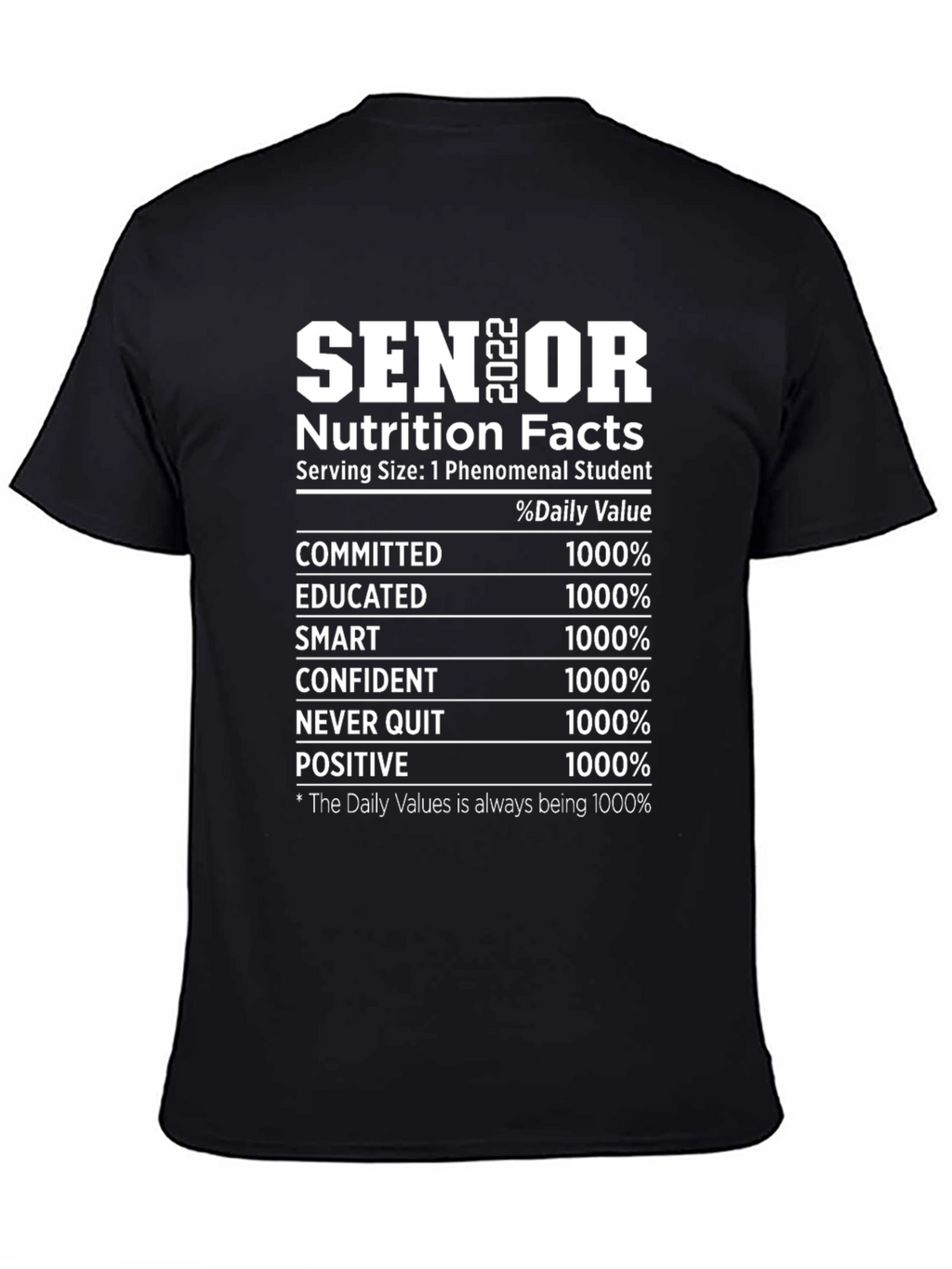 Senior 2022 Nutrition Facts T-Shirt