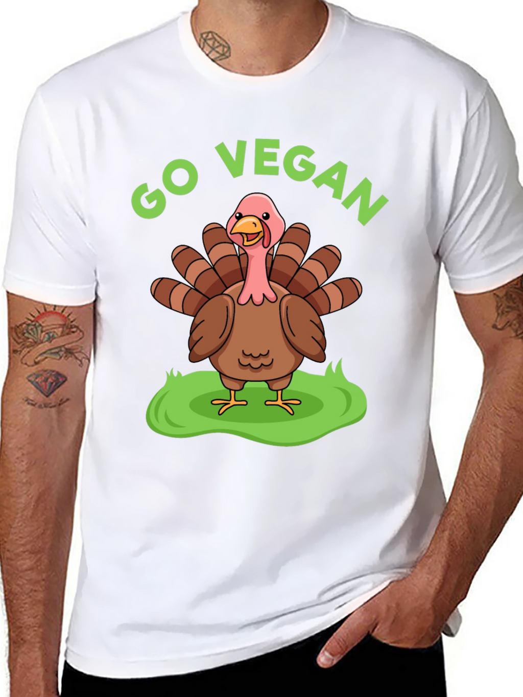 Go Vegan Turkey T-Shirt - Thanksgiving Humor