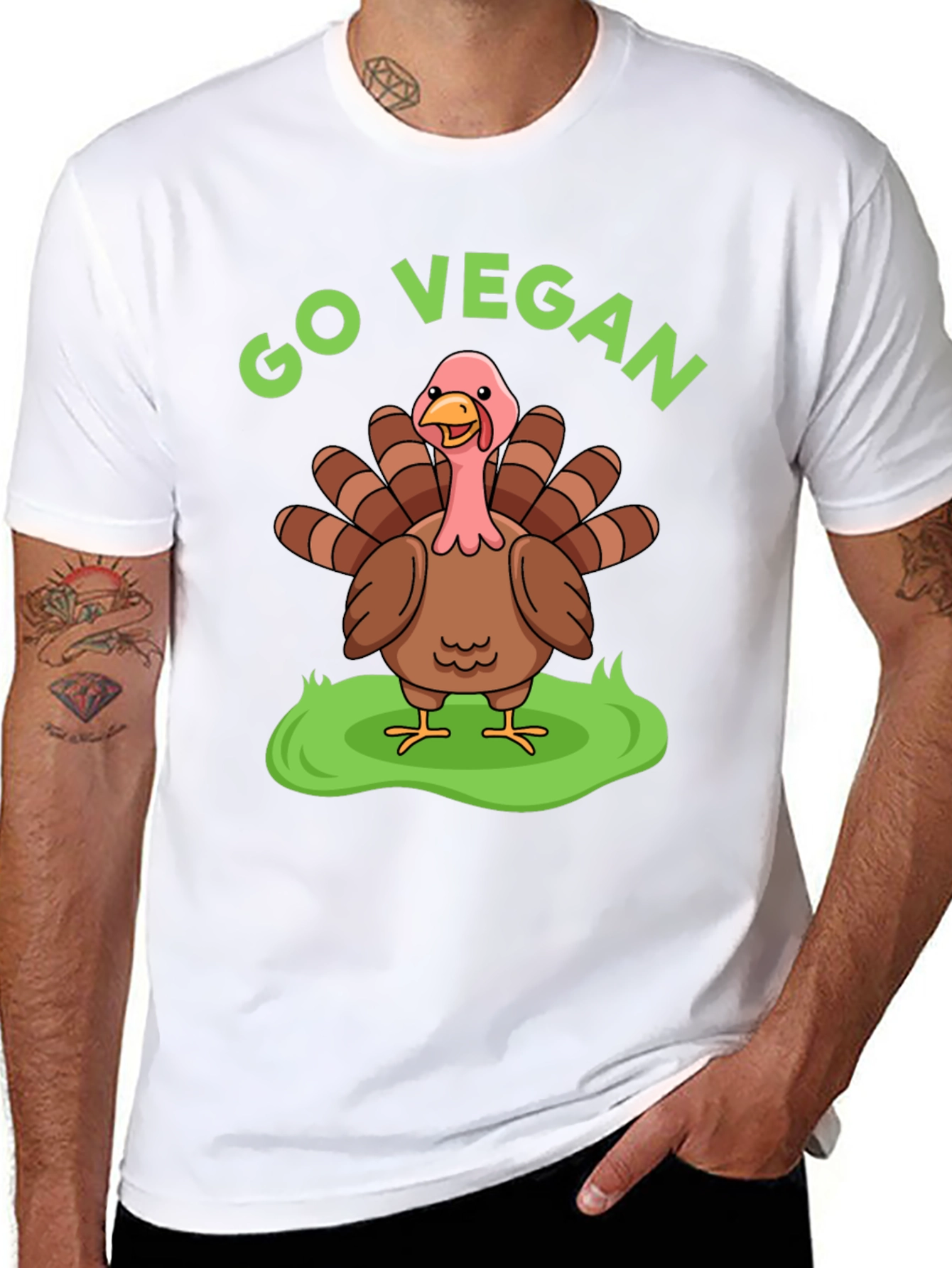 Go Vegan Turkey T-Shirt - Thanksgiving Humor