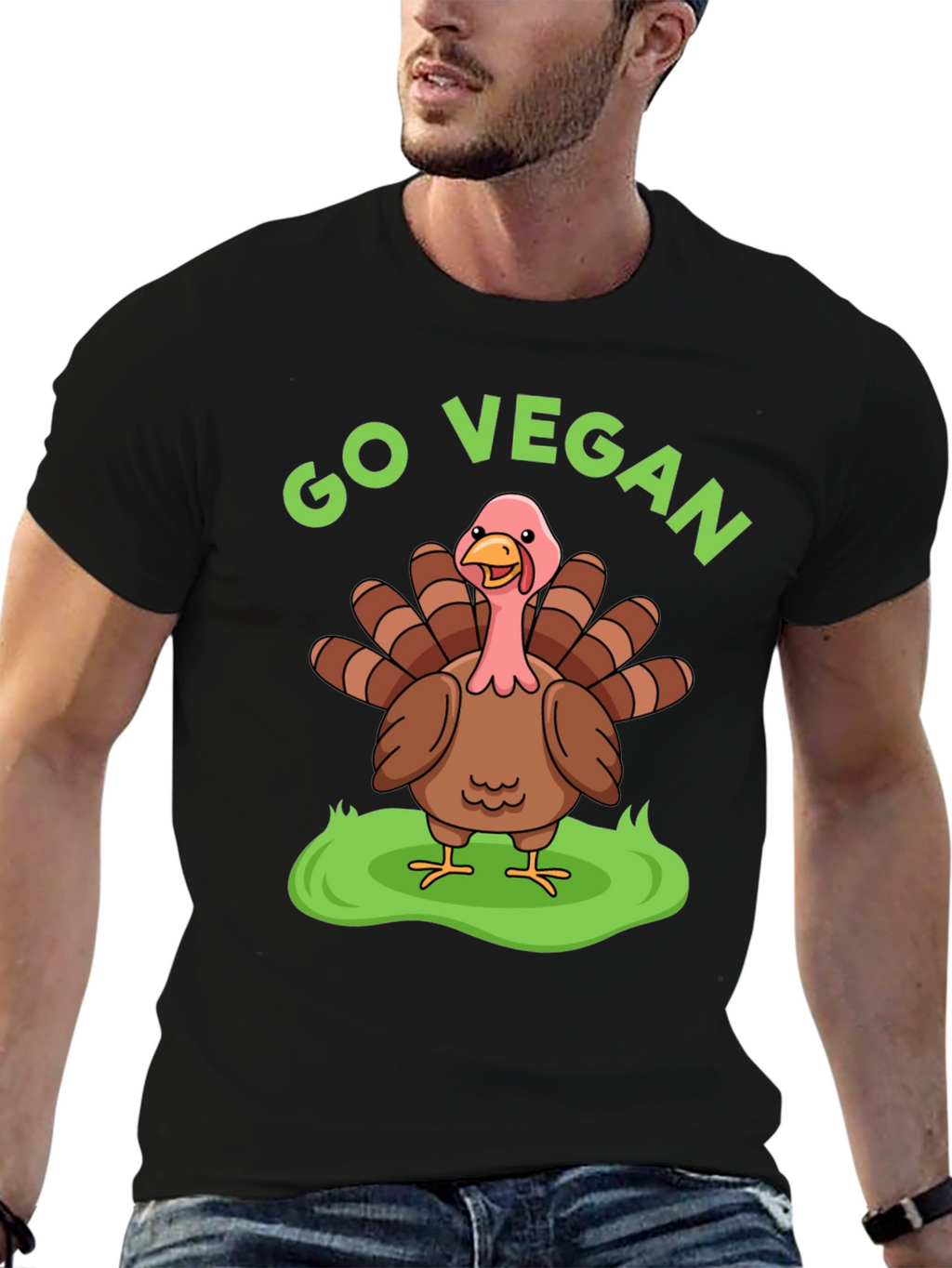 Go Vegan Turkey T-Shirt - Thanksgiving Humor