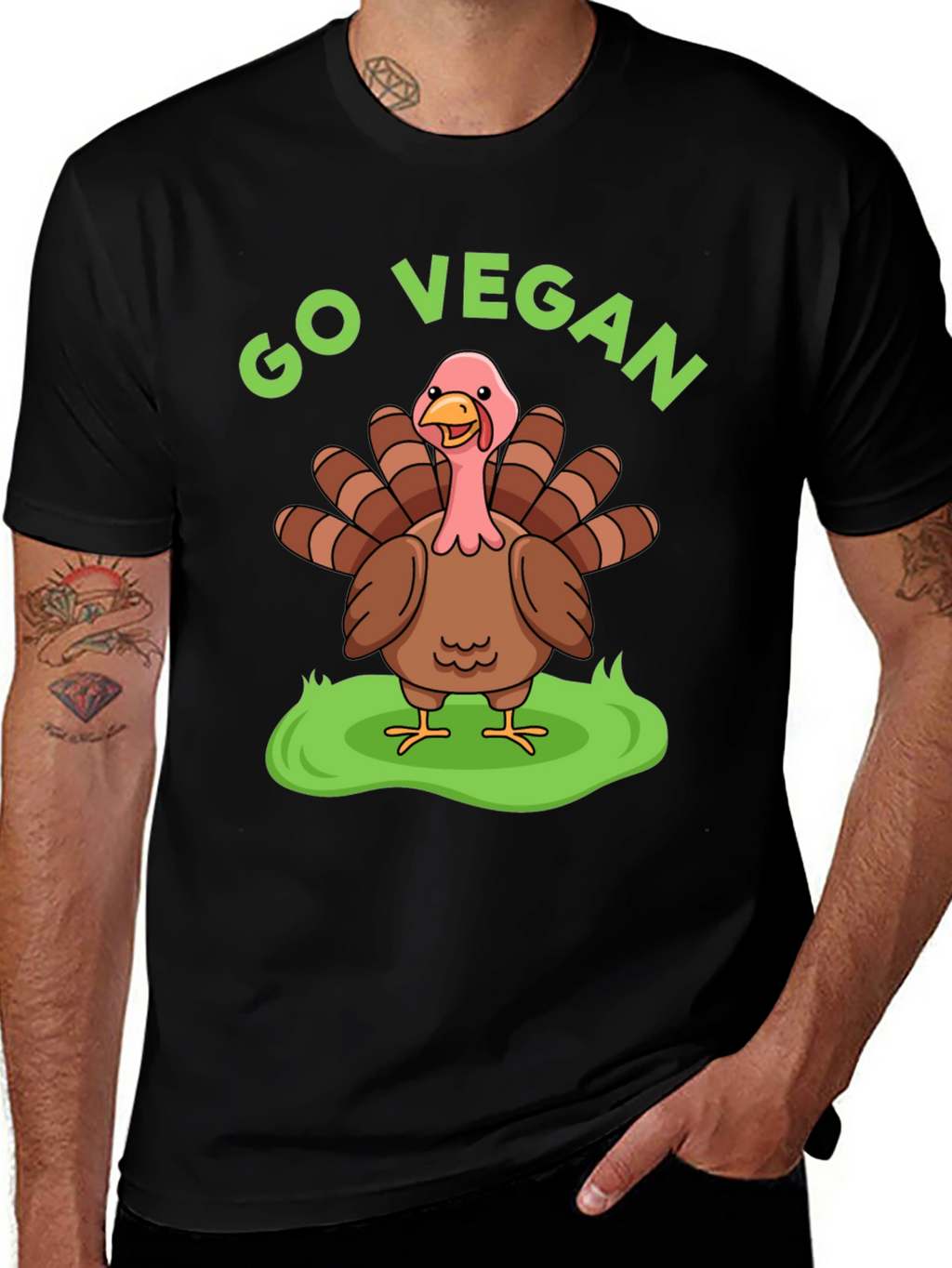 Go Vegan Turkey T-Shirt - Thanksgiving Humor