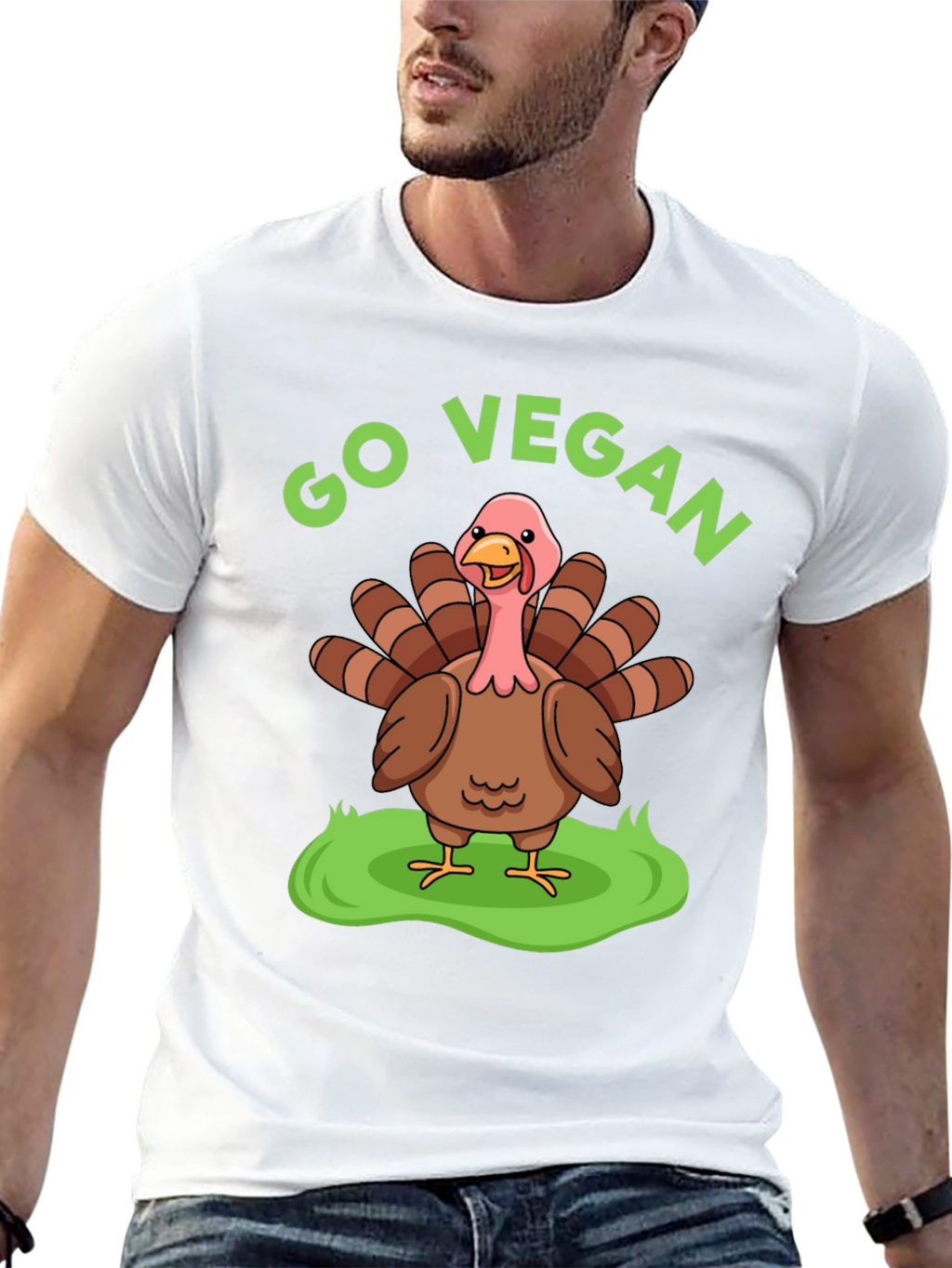 Go Vegan Turkey T-Shirt - Thanksgiving Humor