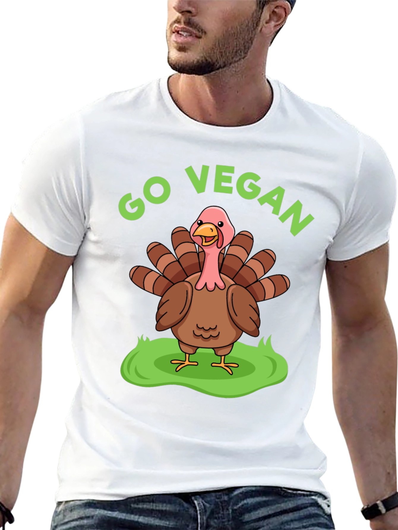 Go Vegan Turkey T-Shirt - Thanksgiving Humor