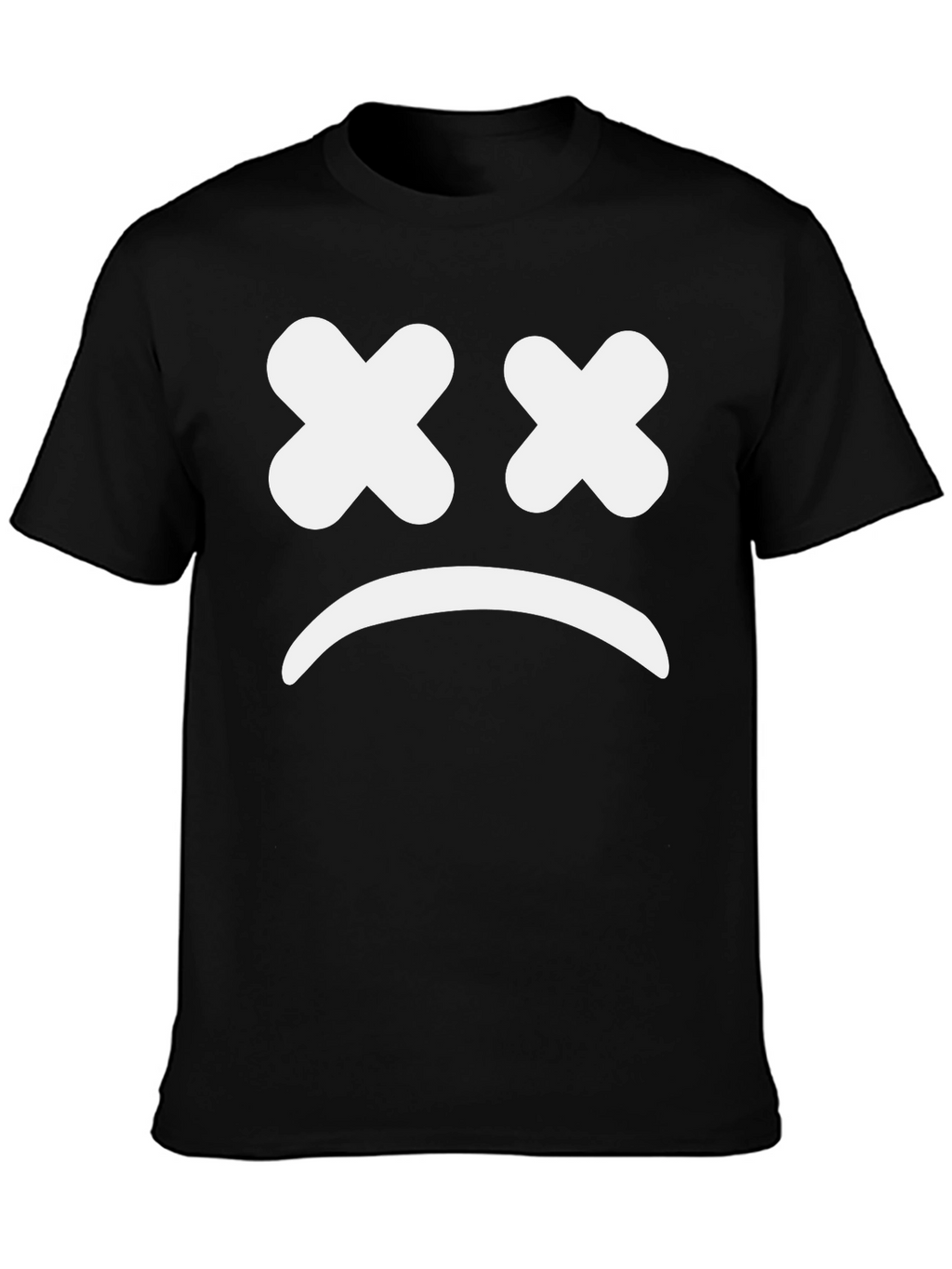 Sad Face Graphic Tee - Unisex Black T-Shirt