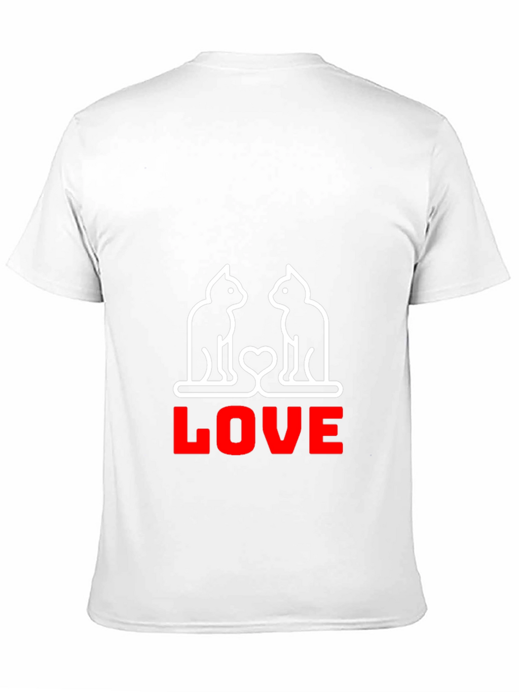 Cat Love Graphic T-Shirt - Black