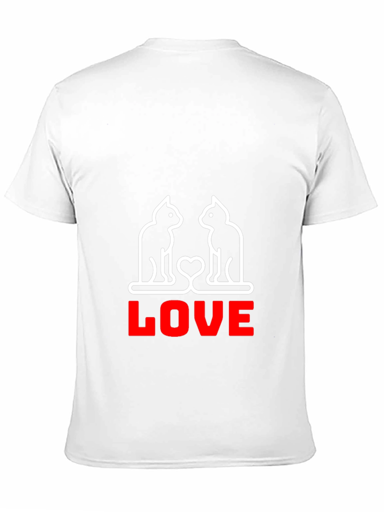 Cat Love Graphic T-Shirt - Black