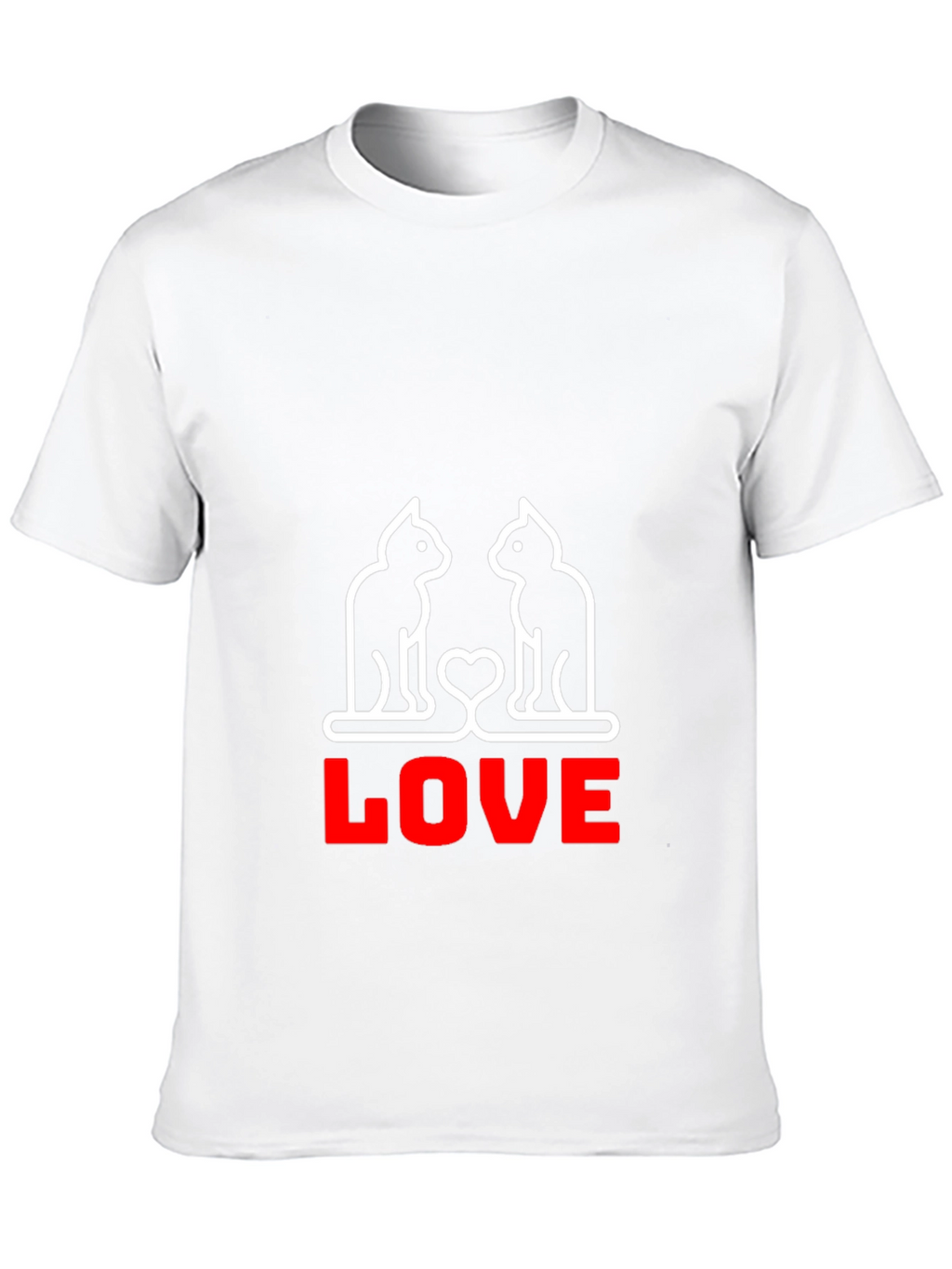 Cat Love Graphic T-Shirt - Black