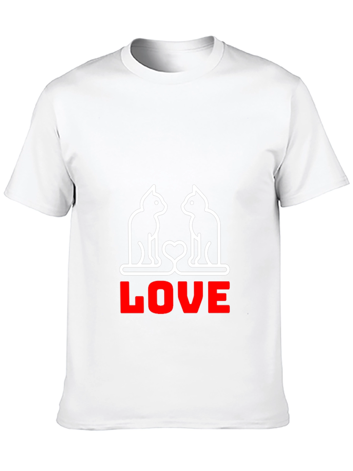 Cat Love Graphic T-Shirt - Black
