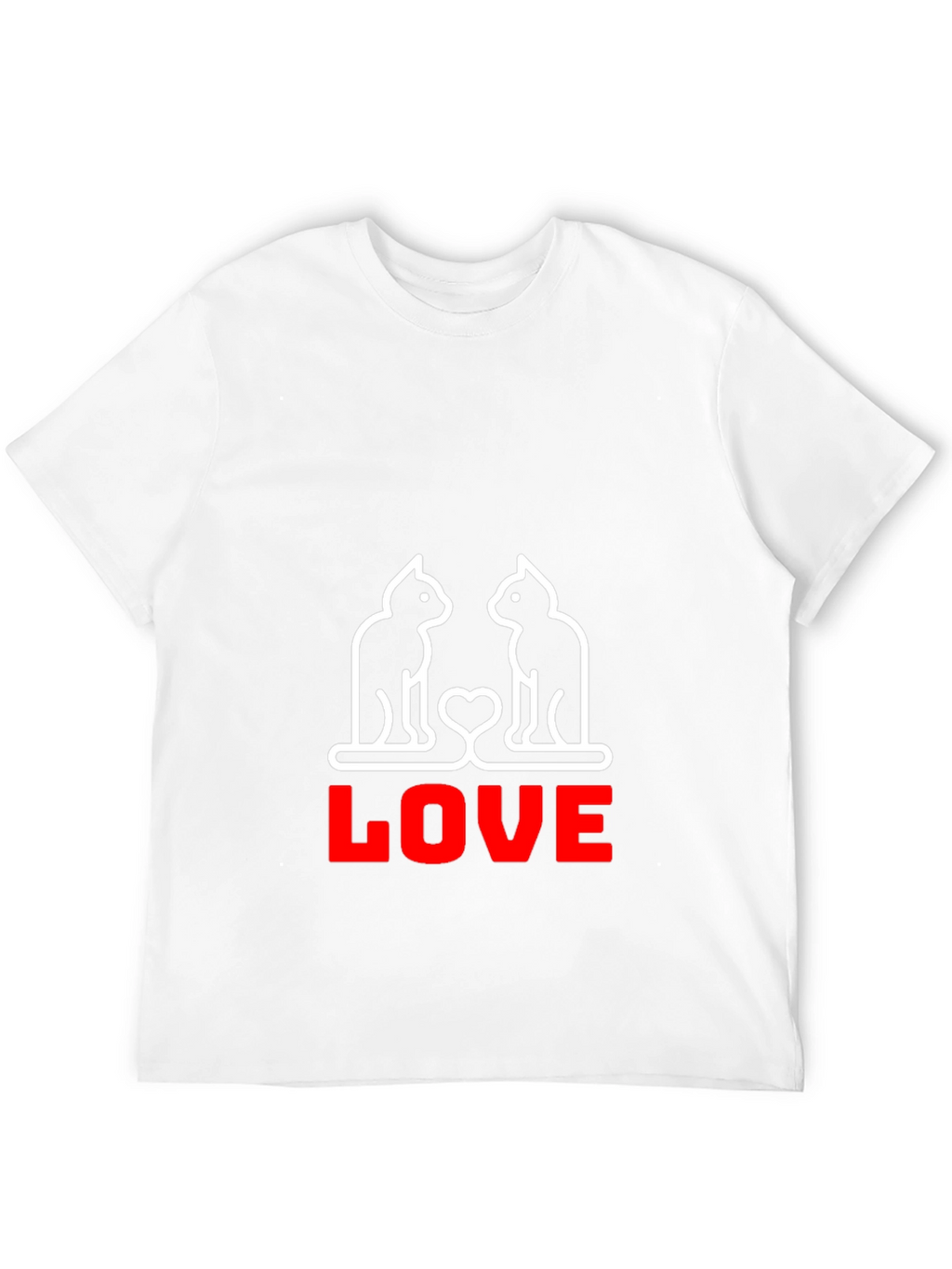 Cat Love Graphic T-Shirt - Black