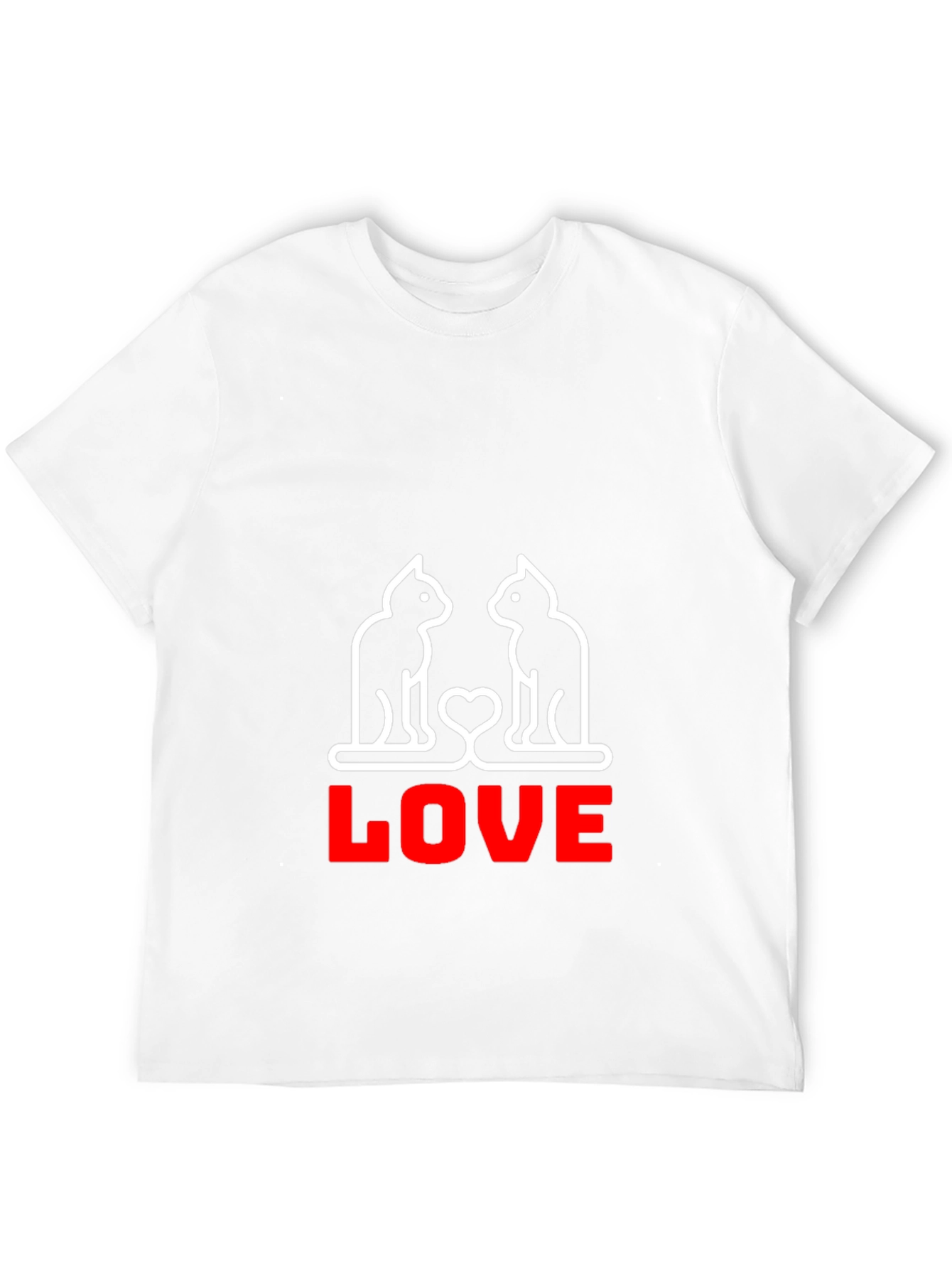 Cat Love Graphic T-Shirt - Black