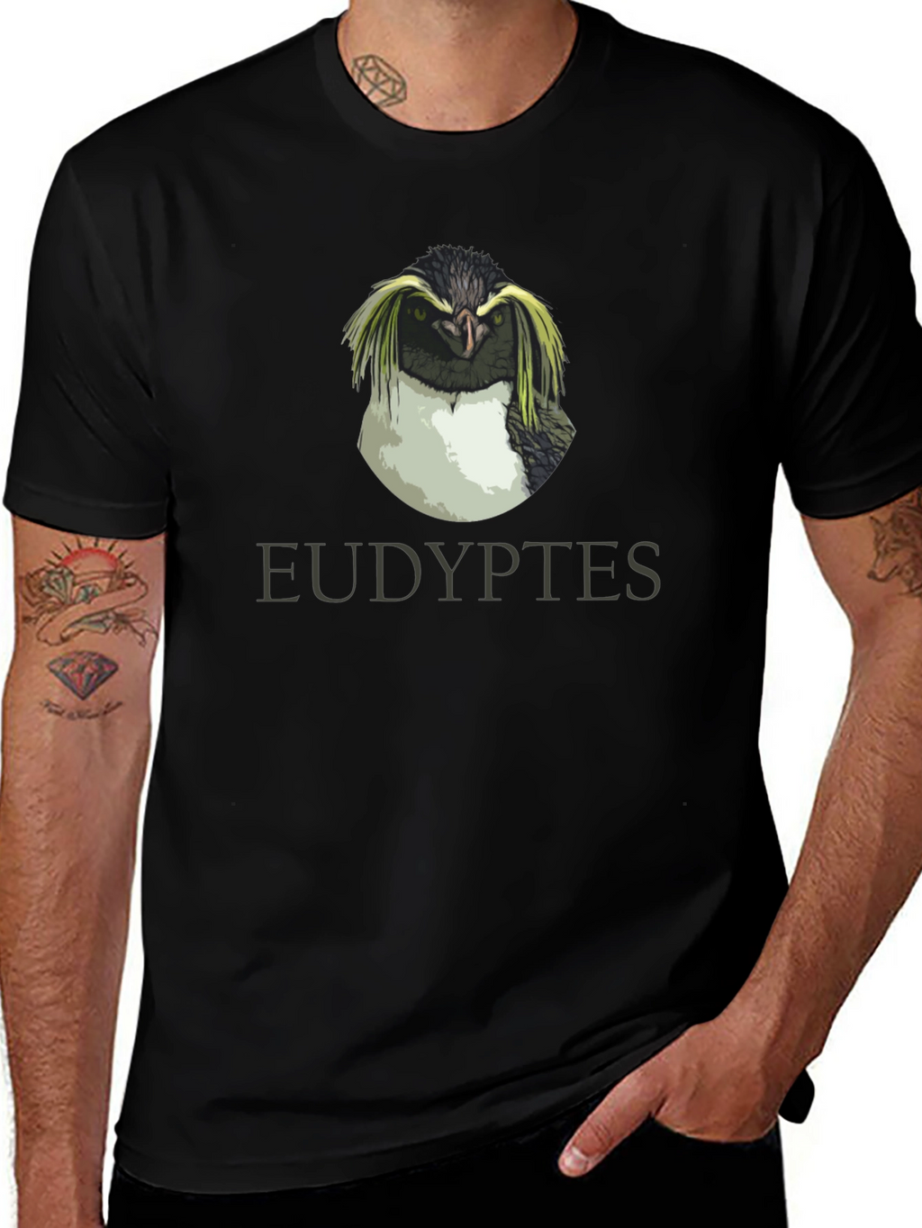 Eudyptes Penguin Graphic T-Shirt - Black
