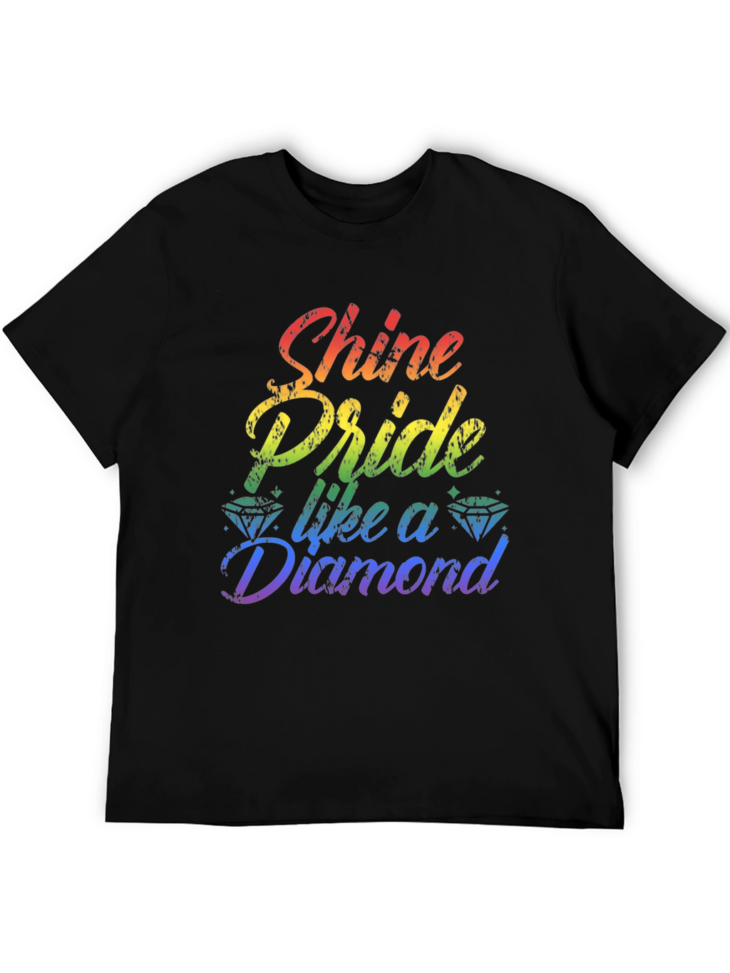 Shine Pride Diamond Graphic Tee - Black