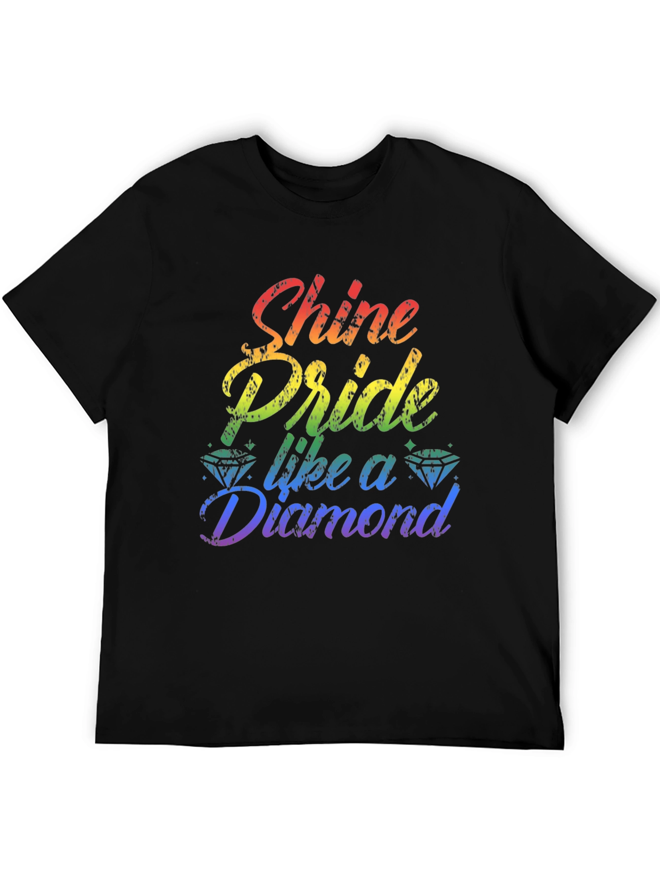 Shine Pride Diamond Graphic Tee - Black