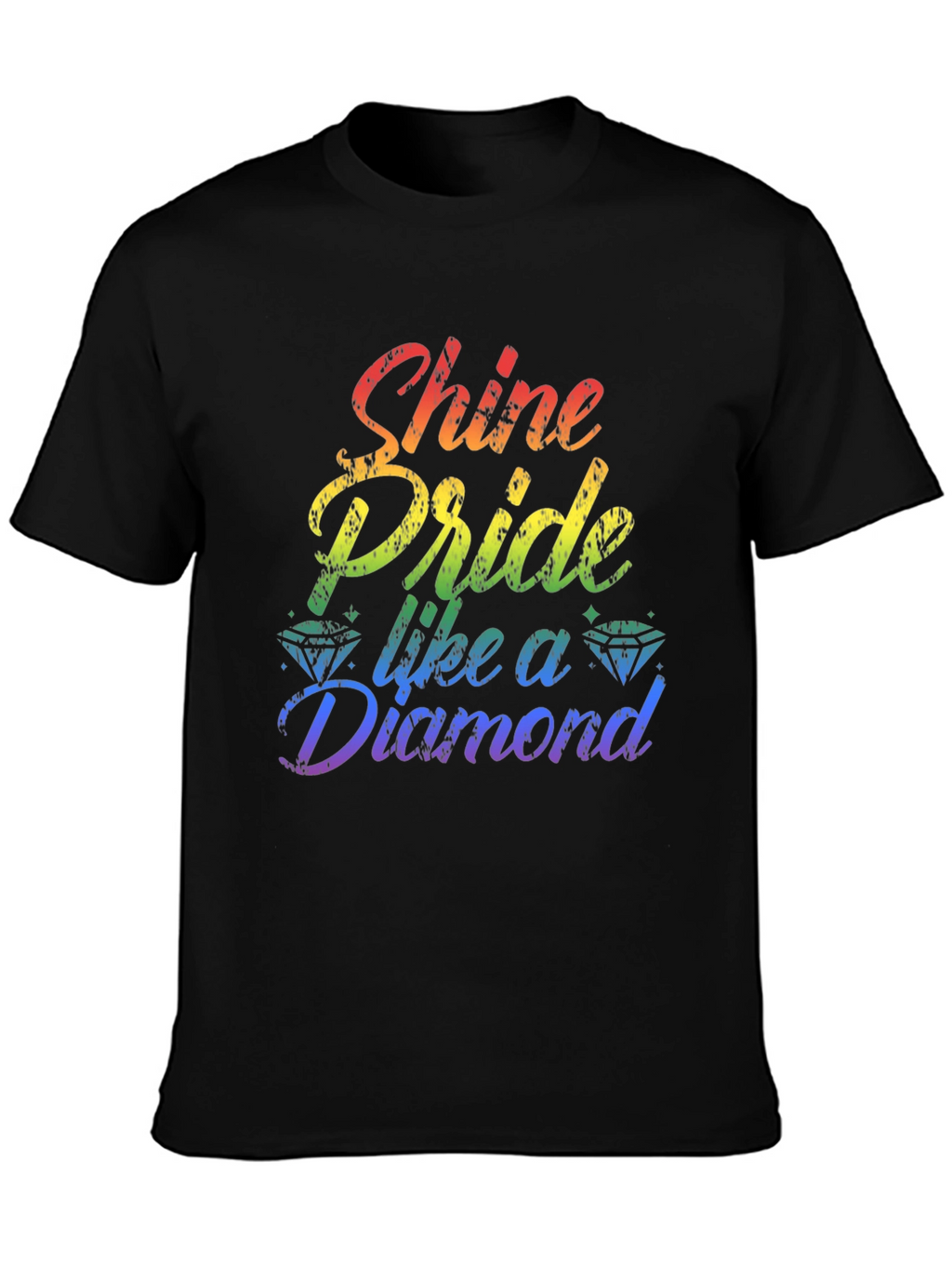 Shine Pride Diamond Graphic Tee - Black