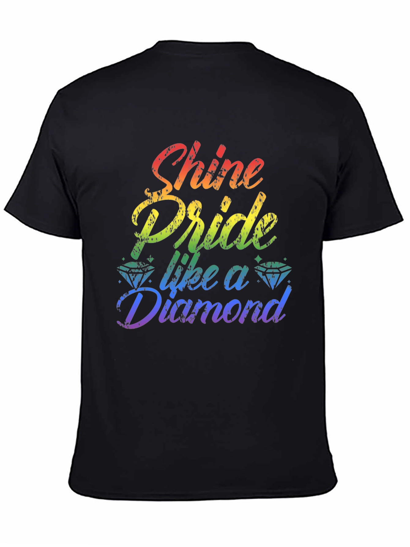 Shine Pride Diamond Graphic Tee - Black