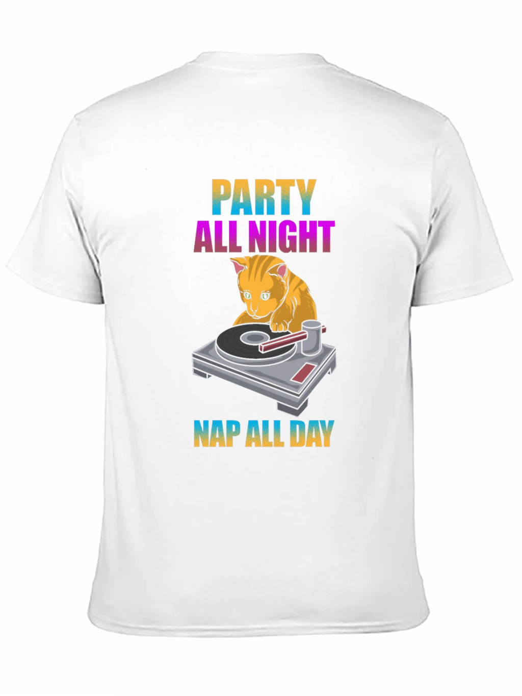 Party All Night Nap All Day Cat T-Shirt