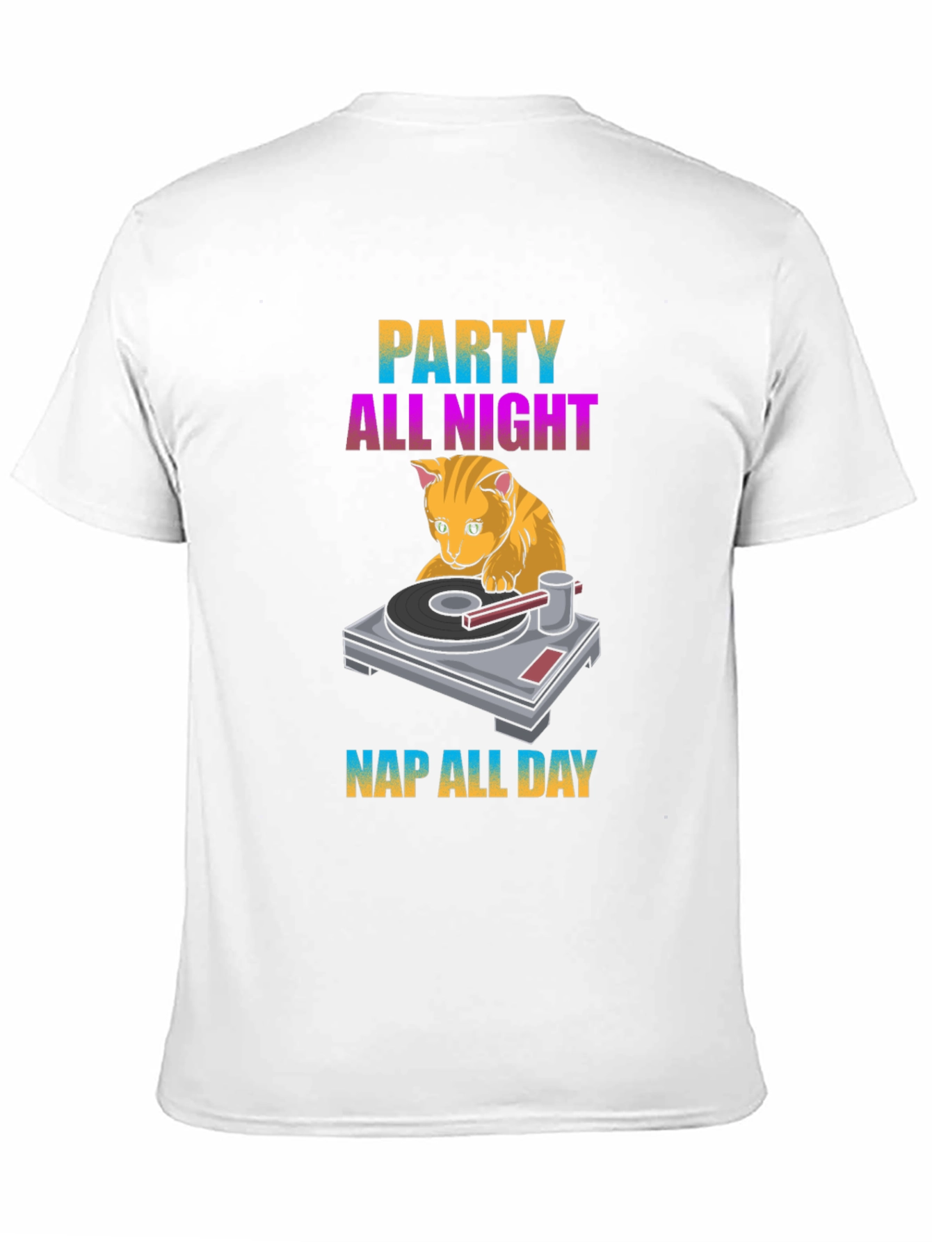 Party All Night Nap All Day Cat T-Shirt