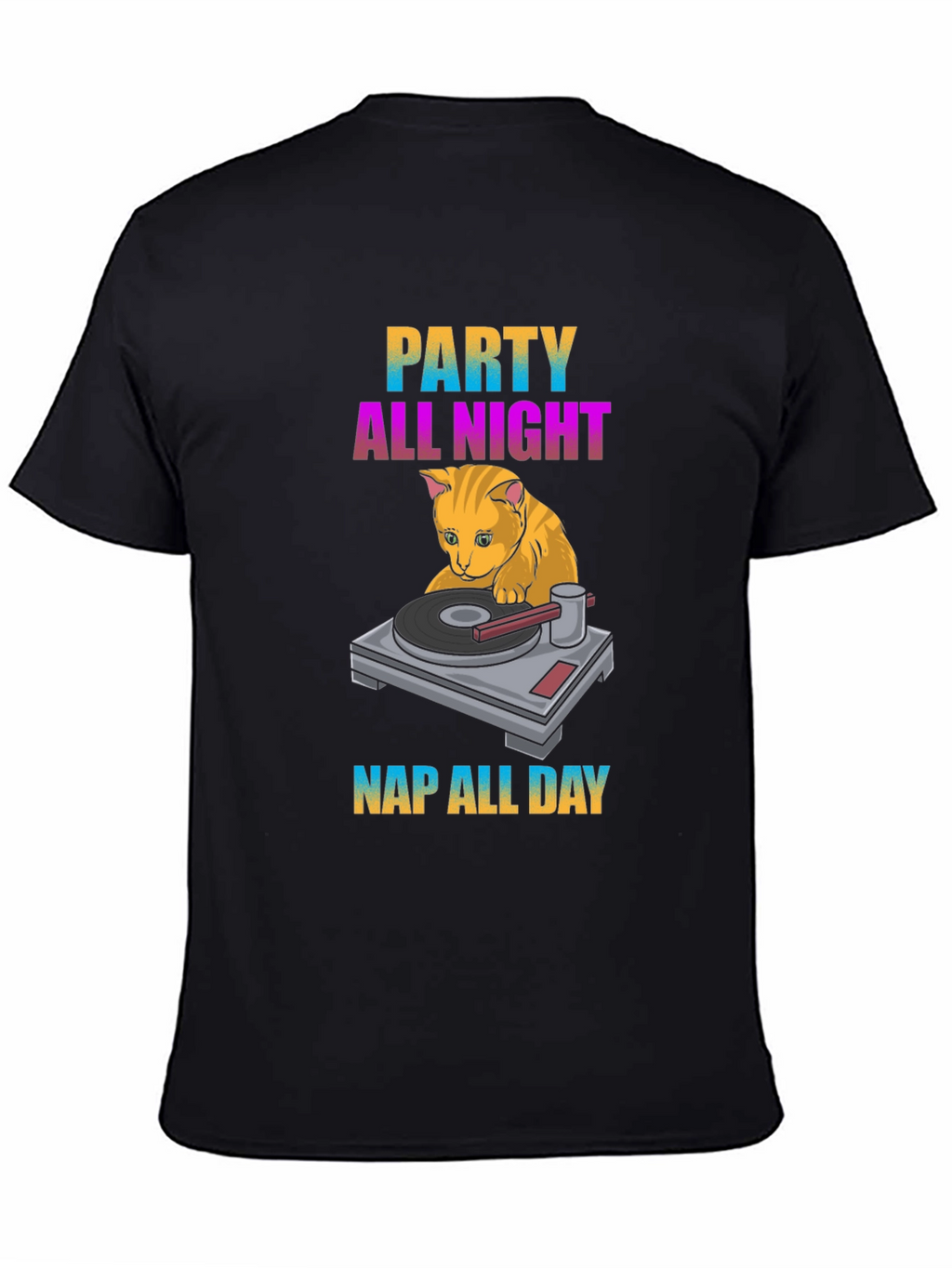 Party All Night Nap All Day Cat T-Shirt