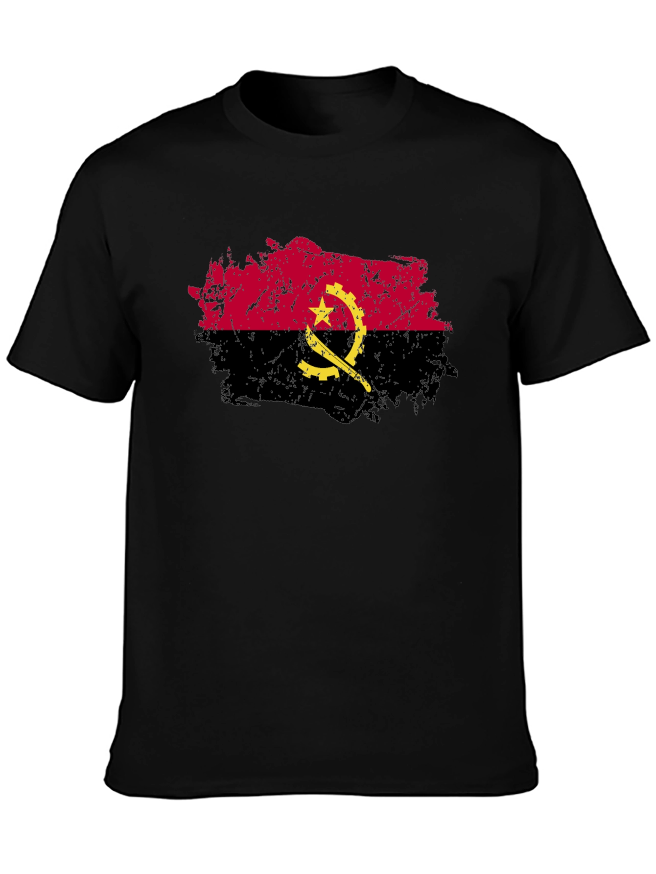 Angola Flag Grunge Style Graphic T-Shirt