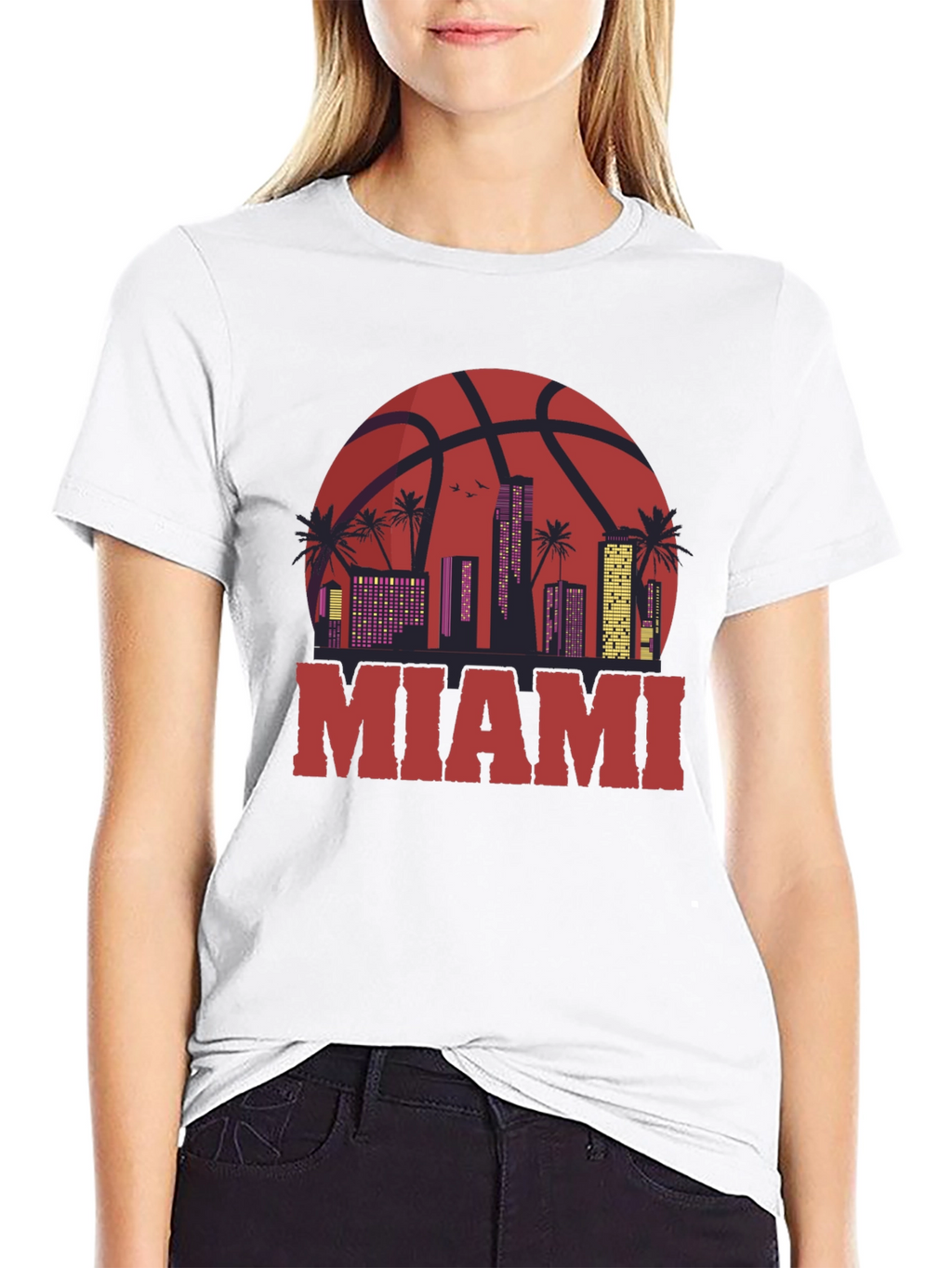Miami Basketball Skyline Graphic Tee