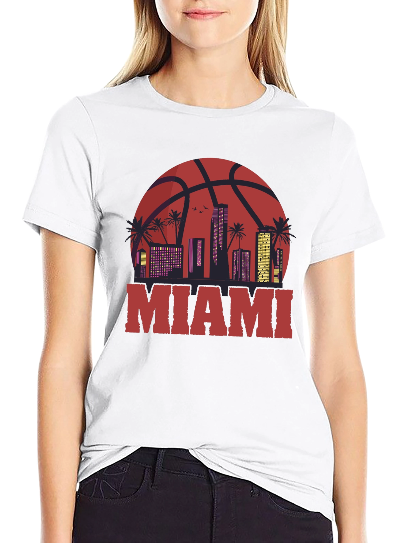Miami Basketball Skyline Graphic Tee