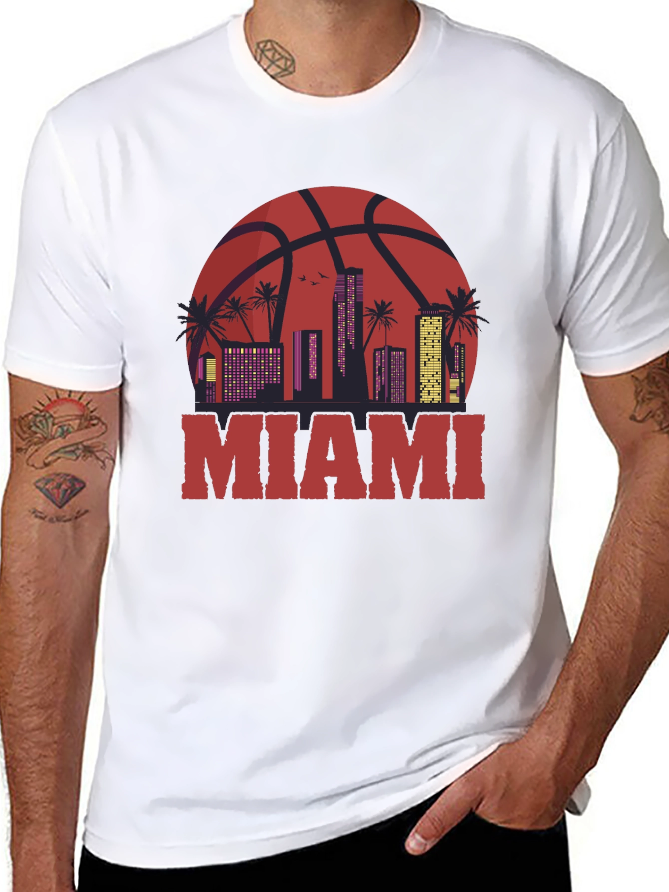 Miami Basketball Skyline Graphic Tee