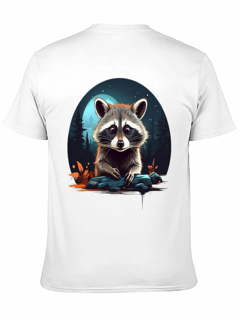 Raccoon Graphic Tee - Nature Lovers Black T-Shirt
