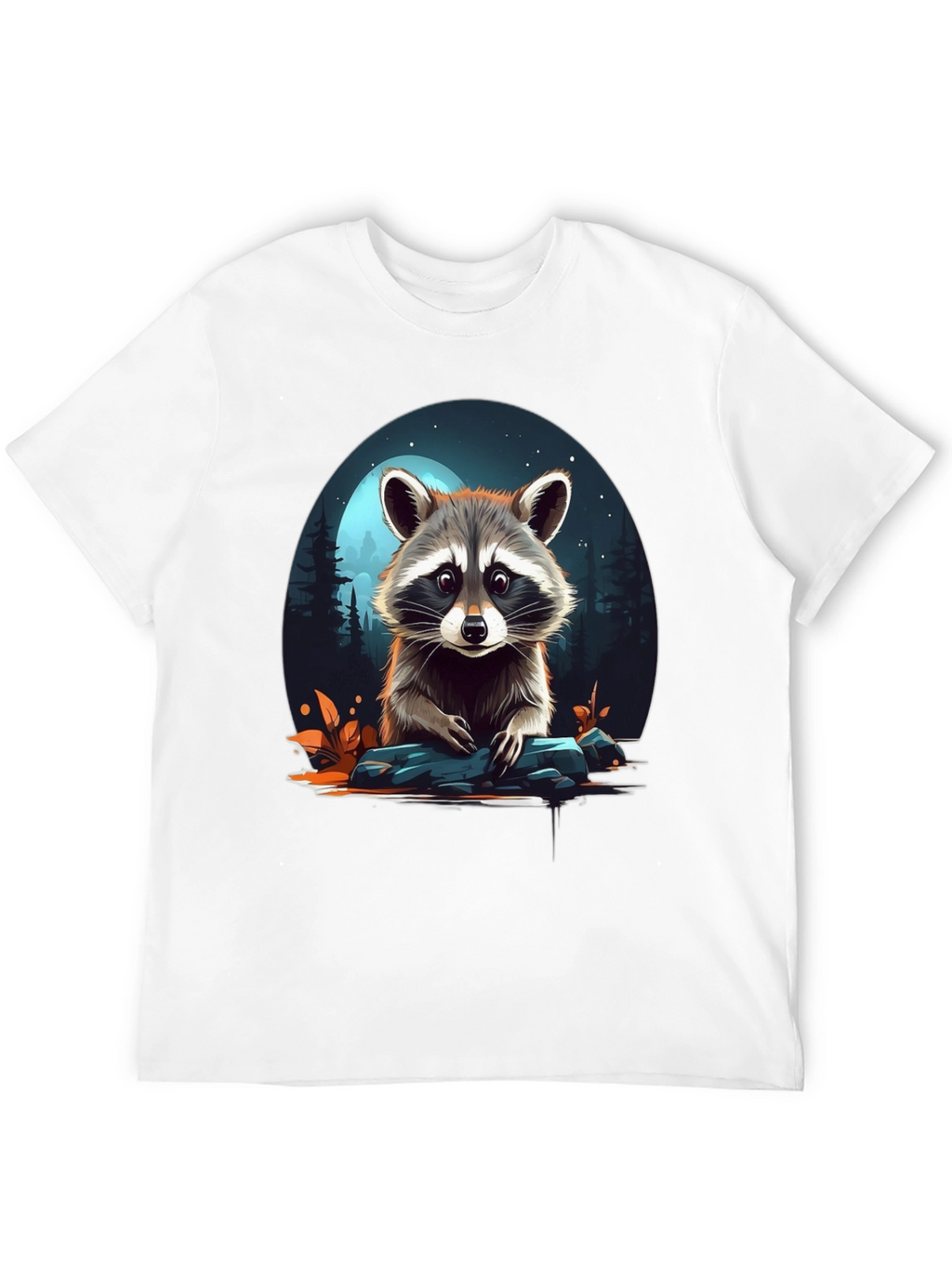 Raccoon Graphic Tee - Nature Lovers Black T-Shirt