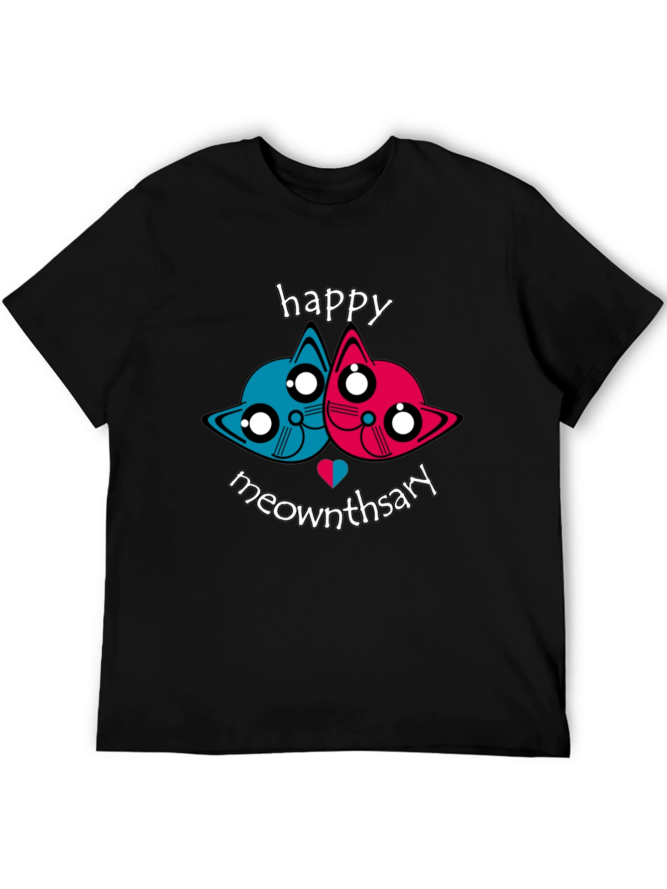 Happy Meownthsary Graphic Tee - Anniversary Cat Lovers