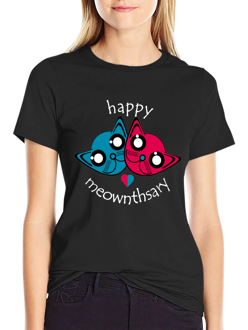 Happy Meownthsary Graphic Tee - Anniversary Cat Lovers