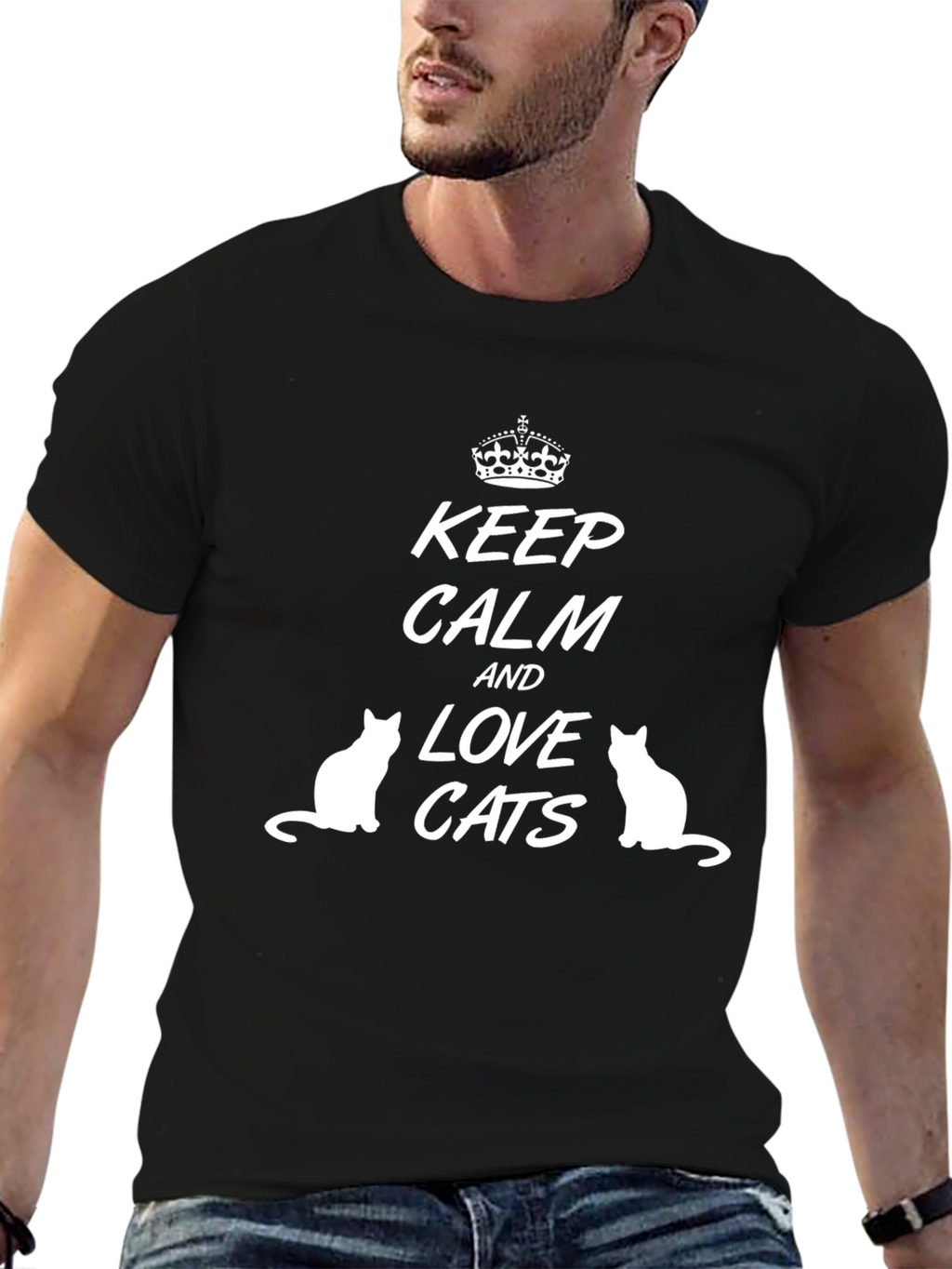 Keep Calm and Love Cats Graphic Tee