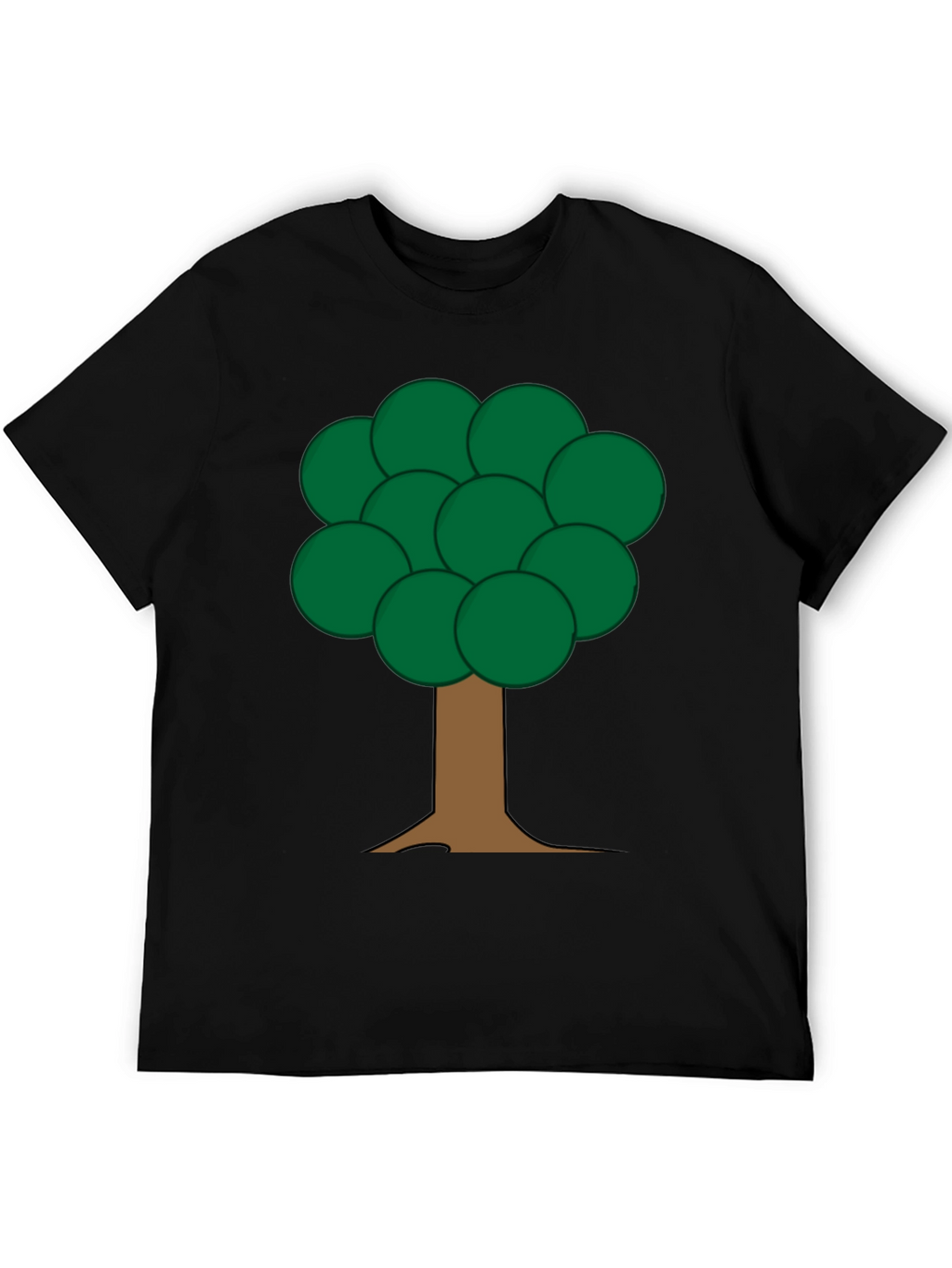 Cartoon Tree Graphic Black T-Shirt