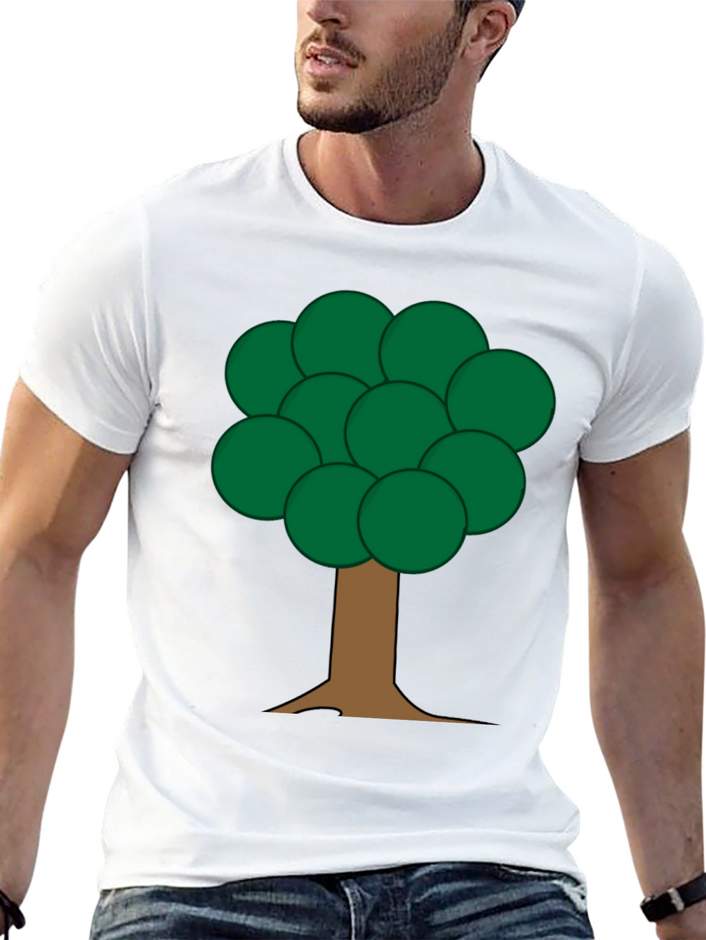 Cartoon Tree Graphic Black T-Shirt