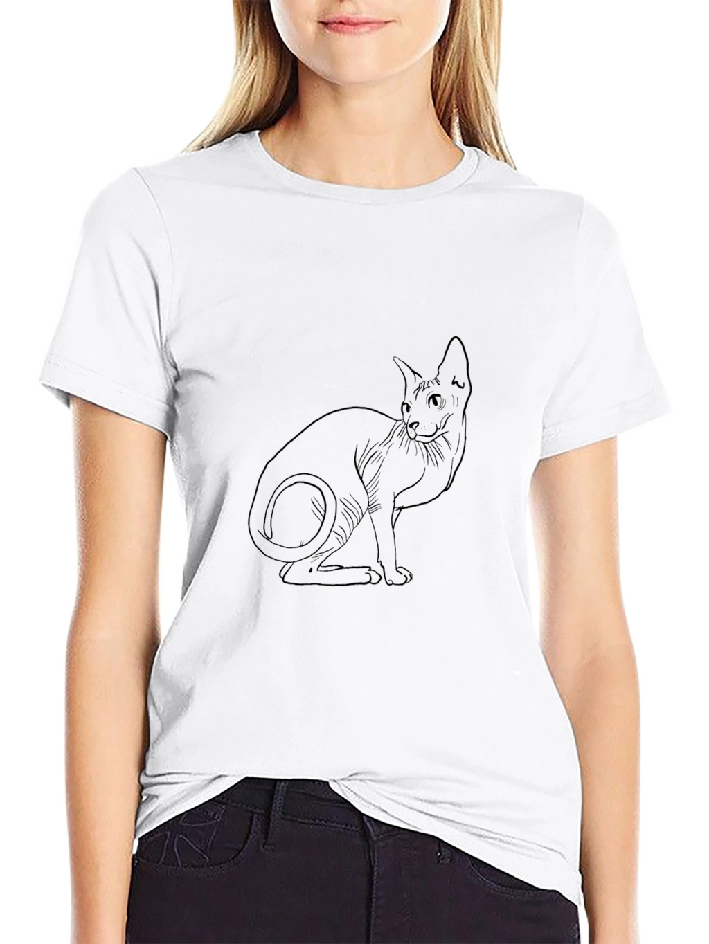 Sphynx Cat Graphic T-Shirt - Unisex Black Tee