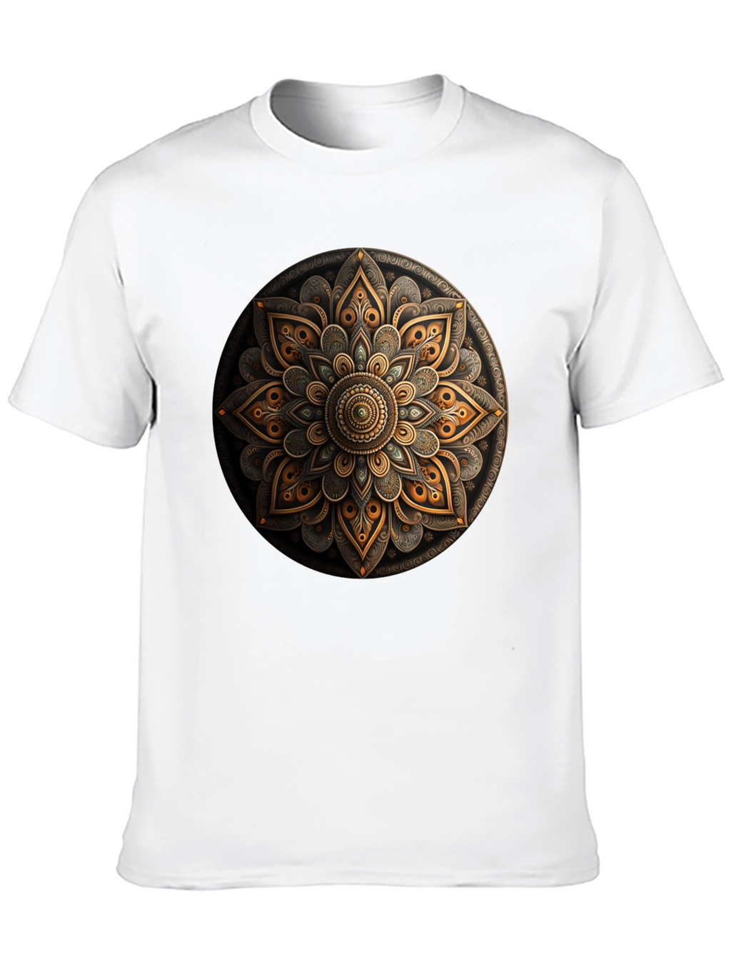 Mandala Art Graphic Print Black T-Shirt