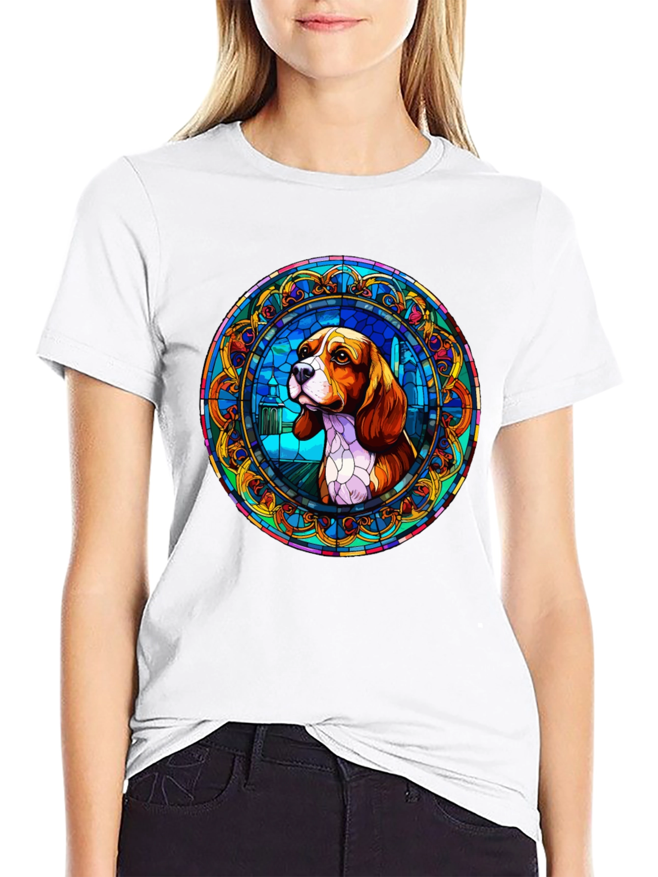 Beagle Stained Glass T-Shirt - Unique Dog Lover Gift
