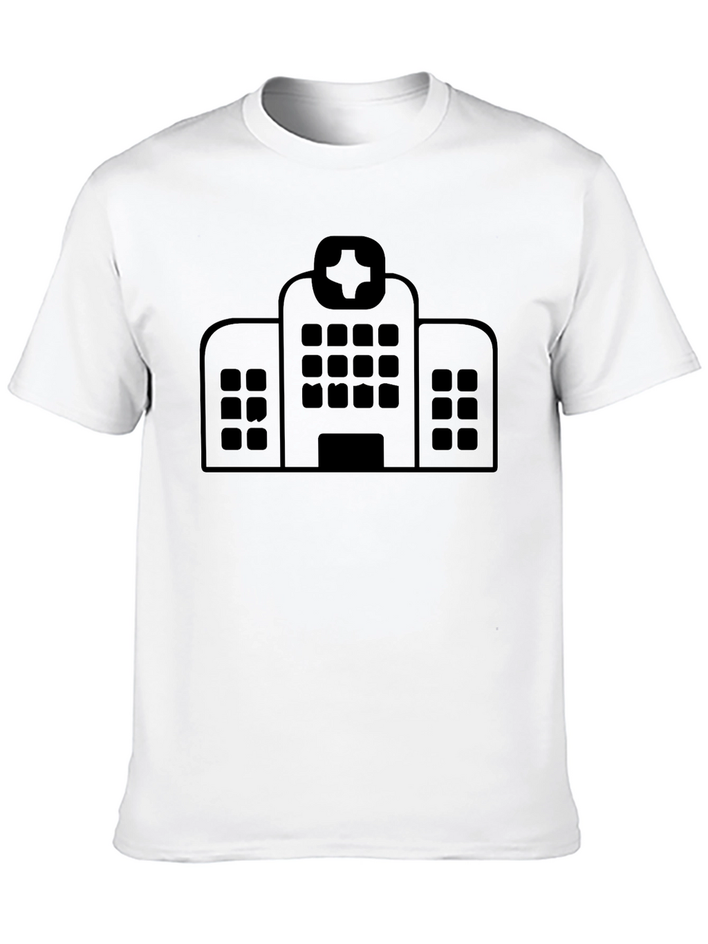 Hospital Graphic Tee - Classic Black Cotton T-Shirt