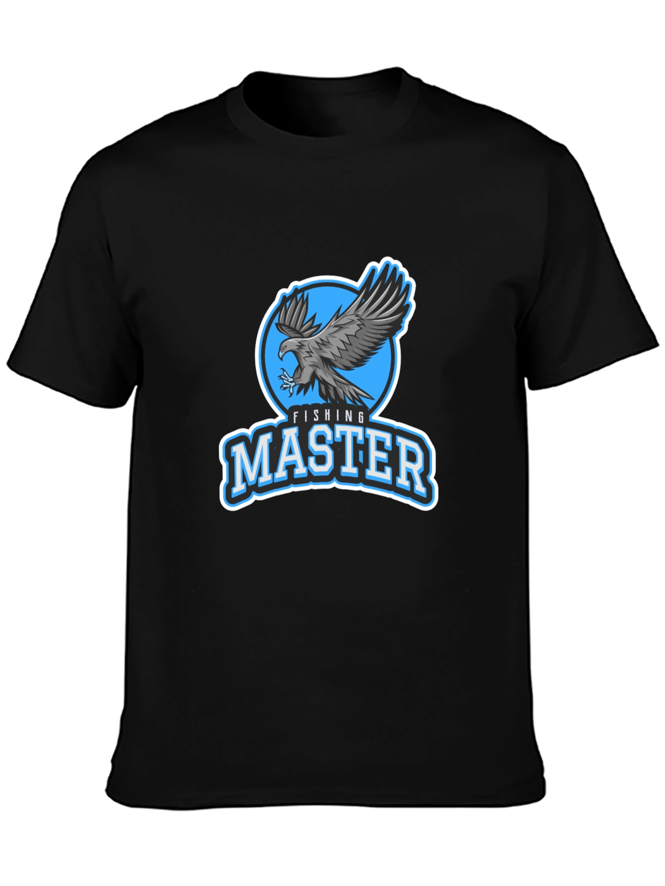 Fishing Master Eagle Graphic Black T-Shirt