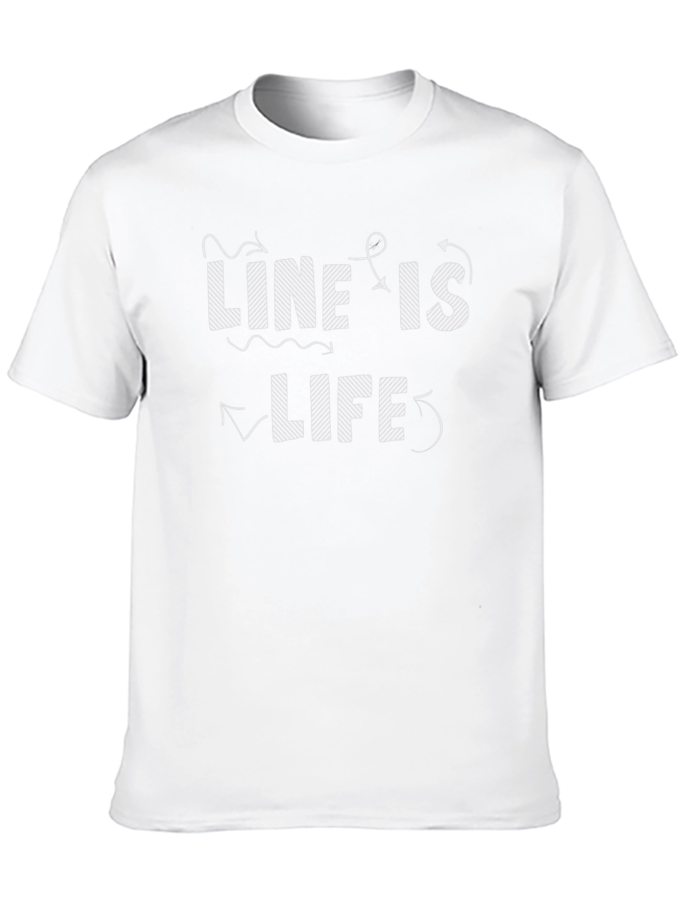 Line Is Life Graphic Print Black T-Shirt
