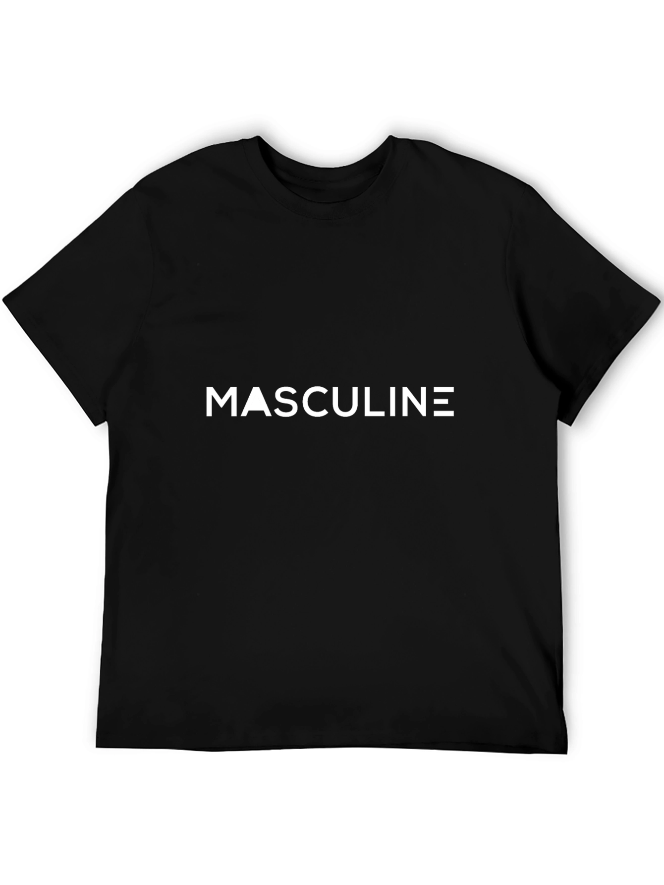 Masculine Graphic Print Black T-Shirt