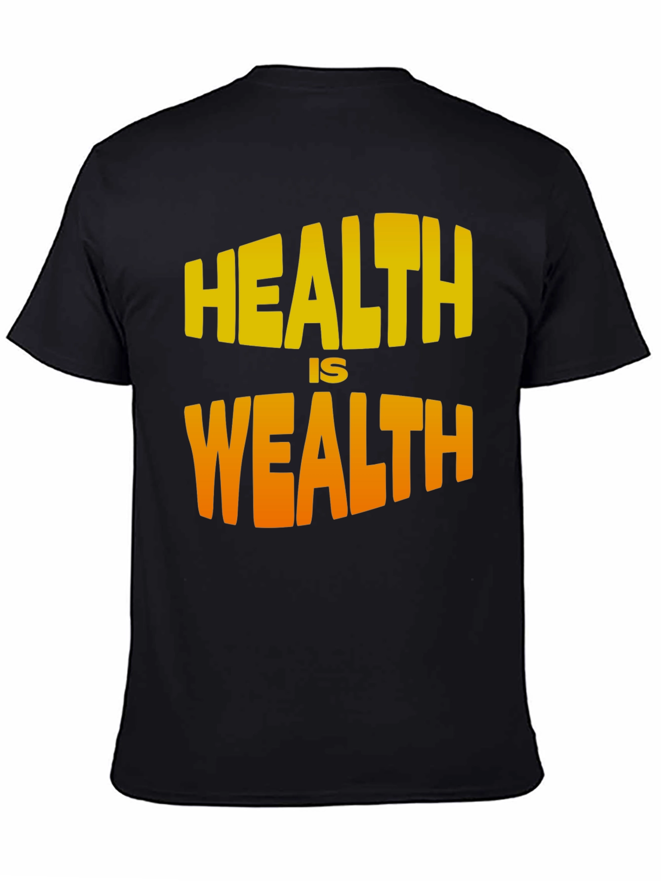 Health is Wealth Graphic T-Shirt - Black