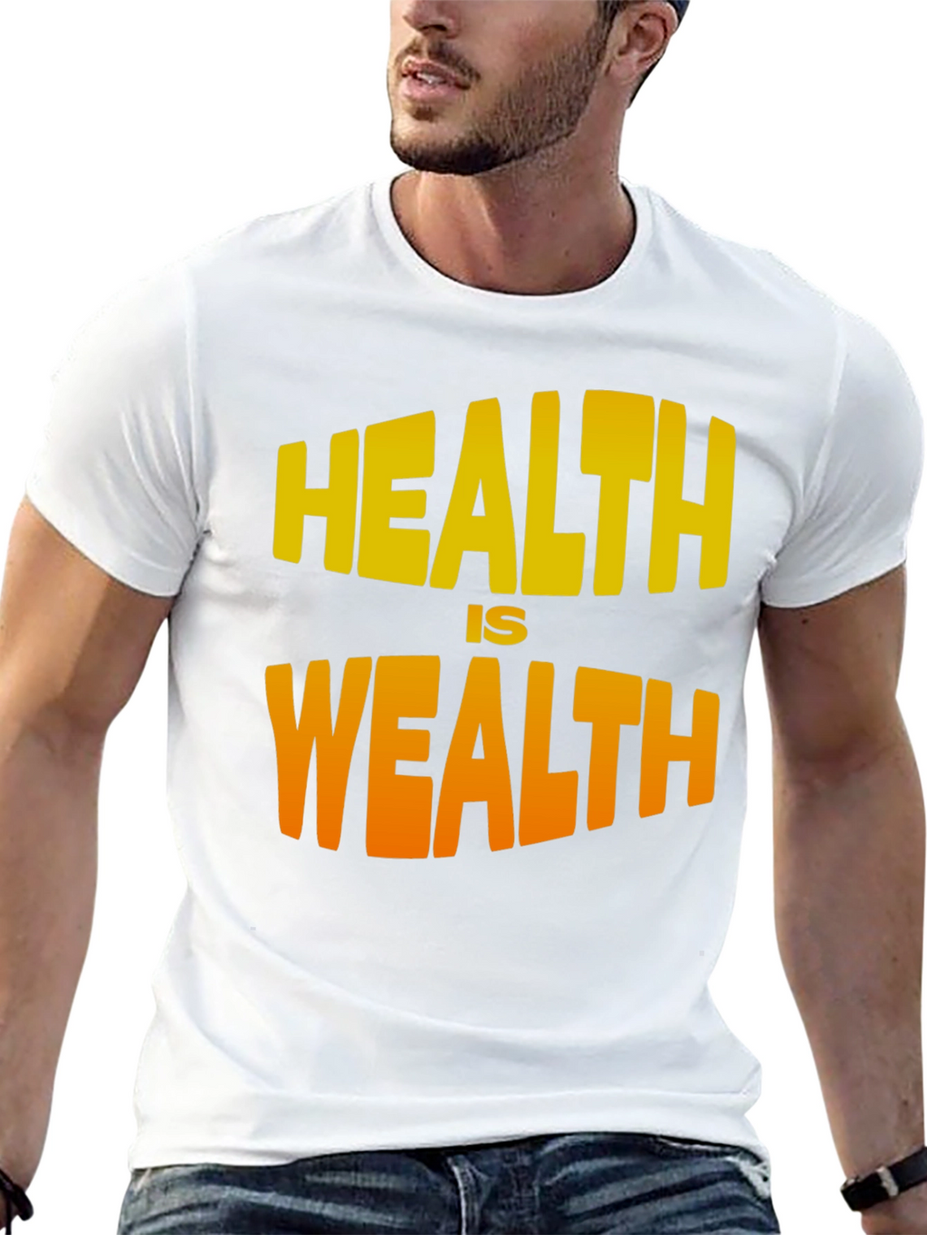 Health is Wealth Graphic T-Shirt - Black