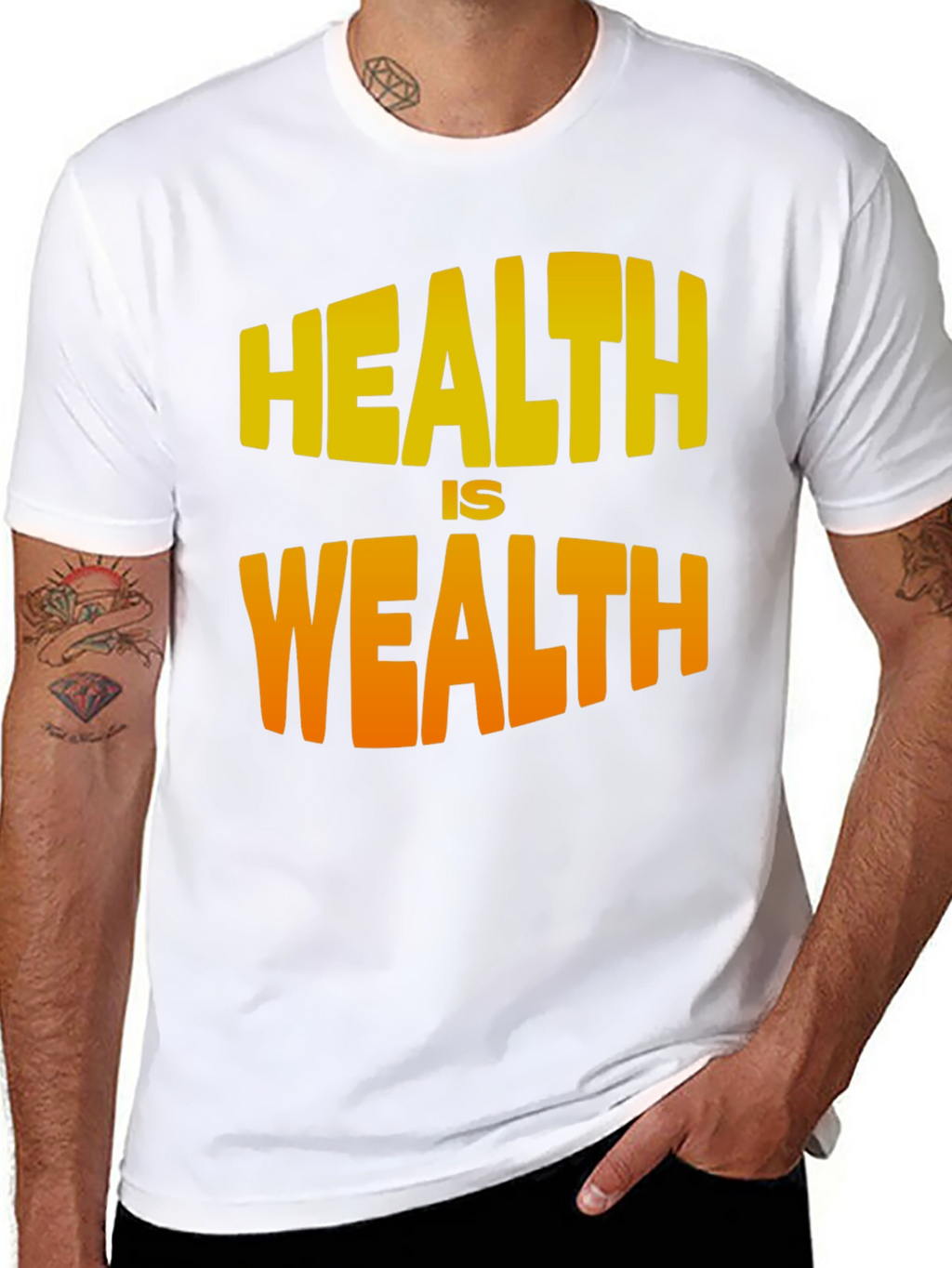 Health is Wealth Graphic T-Shirt - Black