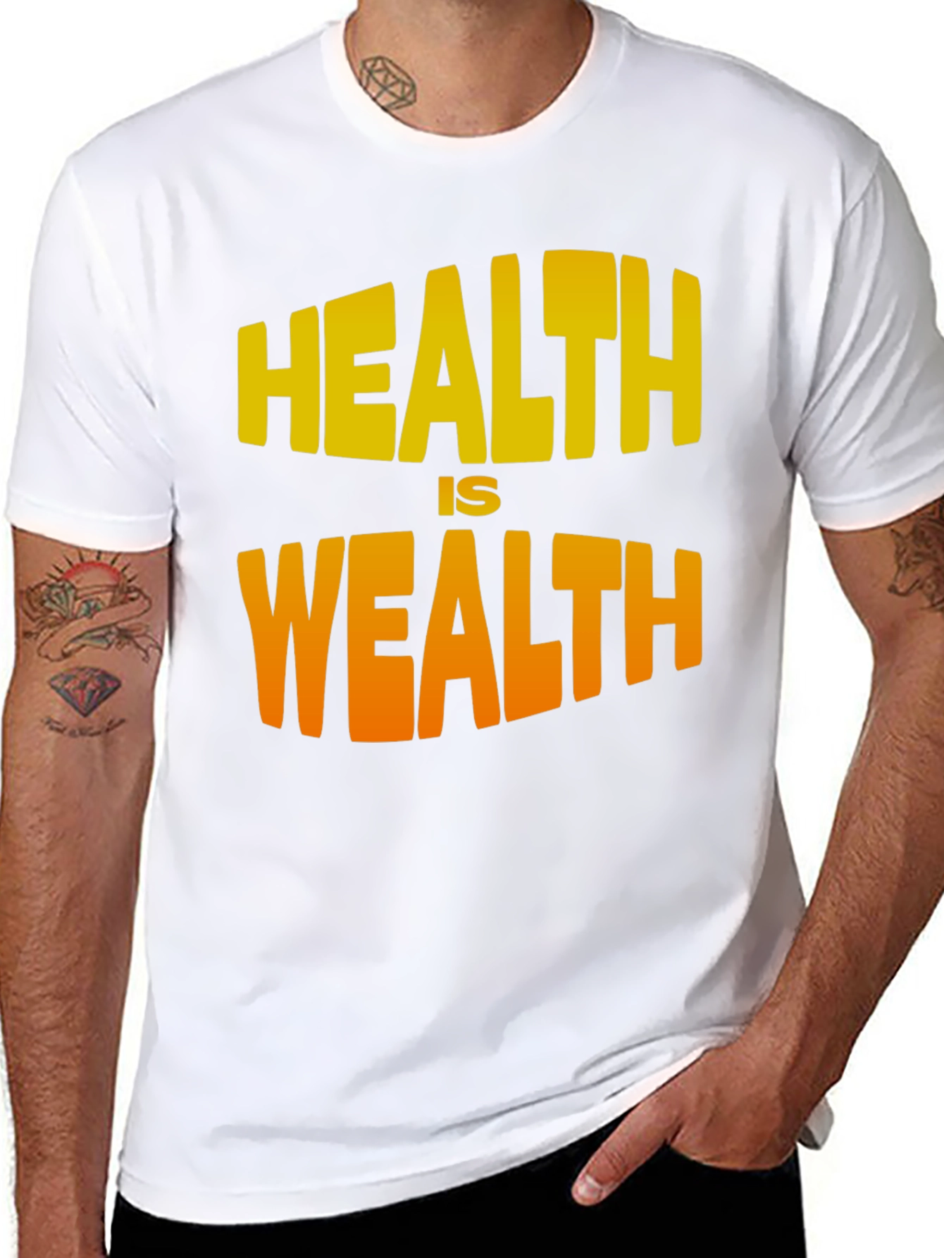Health is Wealth Graphic T-Shirt - Black