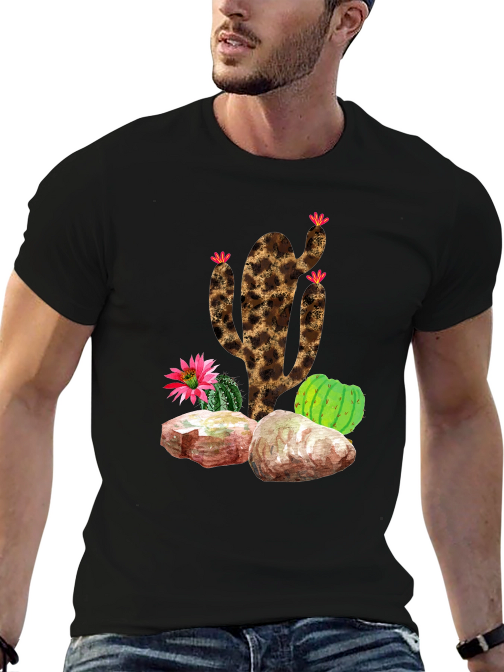 Leopard Print Cactus T-Shirt