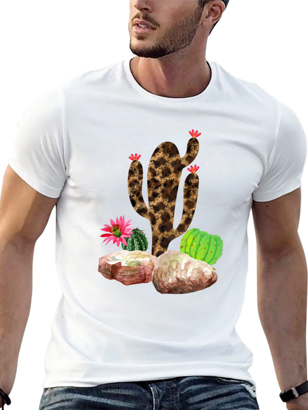 Leopard Print Cactus T-Shirt