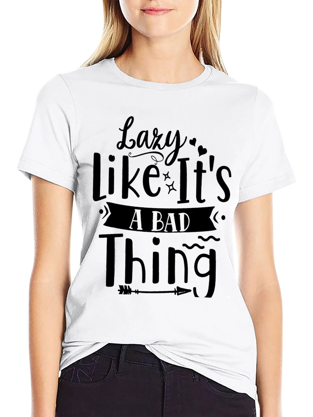 Lazy Like Its a Bad Thing Black Graphic Tee